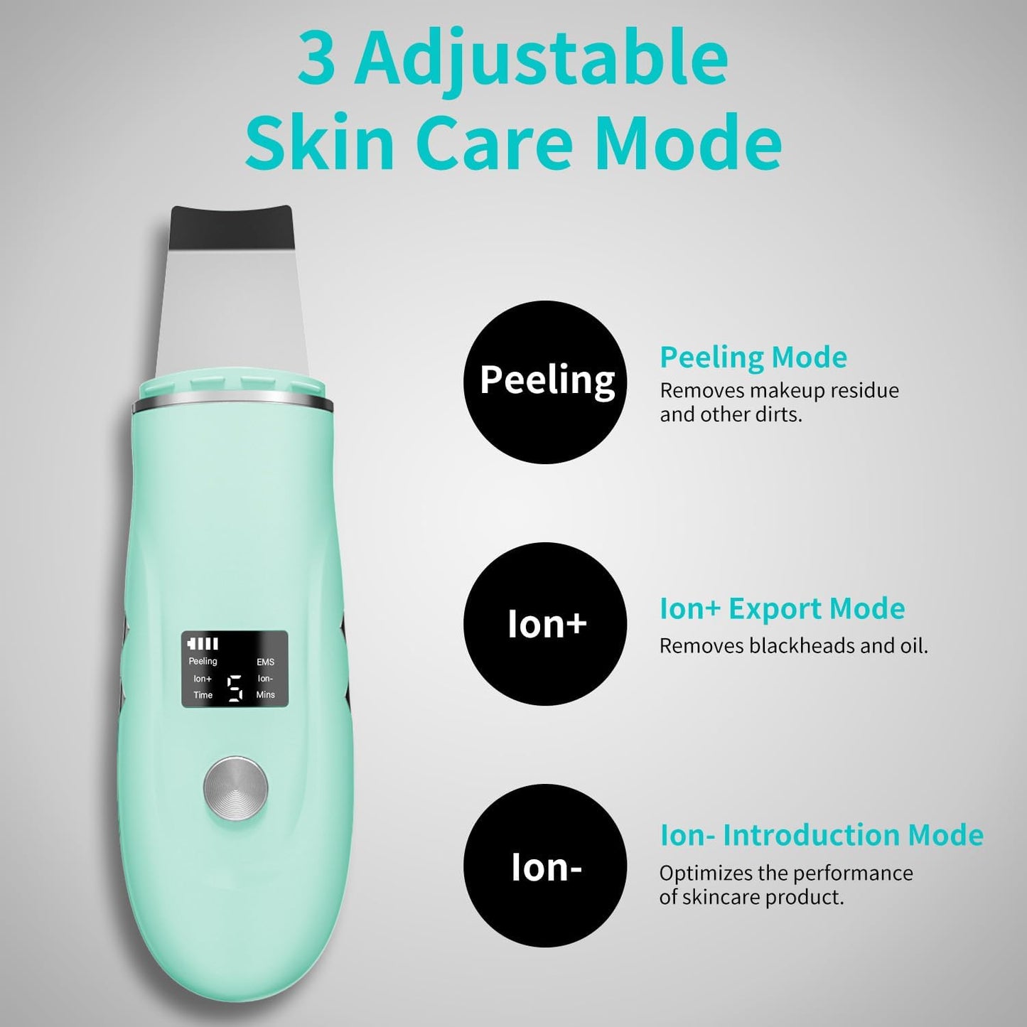 Skin Scrubber Facial Spatula - 4-in-1 Deep Cleansing Tool for Pore Extraction, Fast Charging Dock Blackhead Remover Face Spatula for Facial Skincare Women Gift (Green)