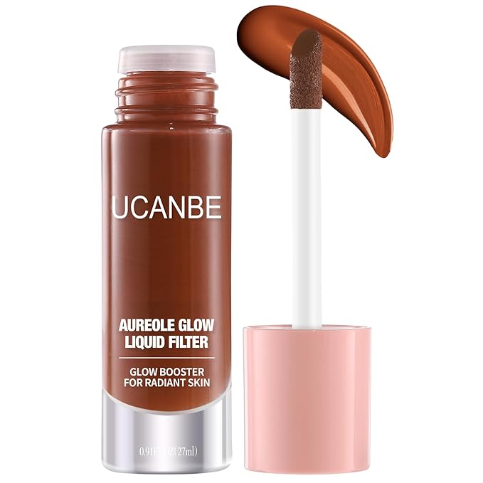 UCANBE Halo Glow Liquid Filter, Face Complexion Booster For Radiant Skin All Day Longwear, Soft-Focus Look Sodium Hyaluronate Vegan & Cruelty-Free - 0.91OZ Deep Tan