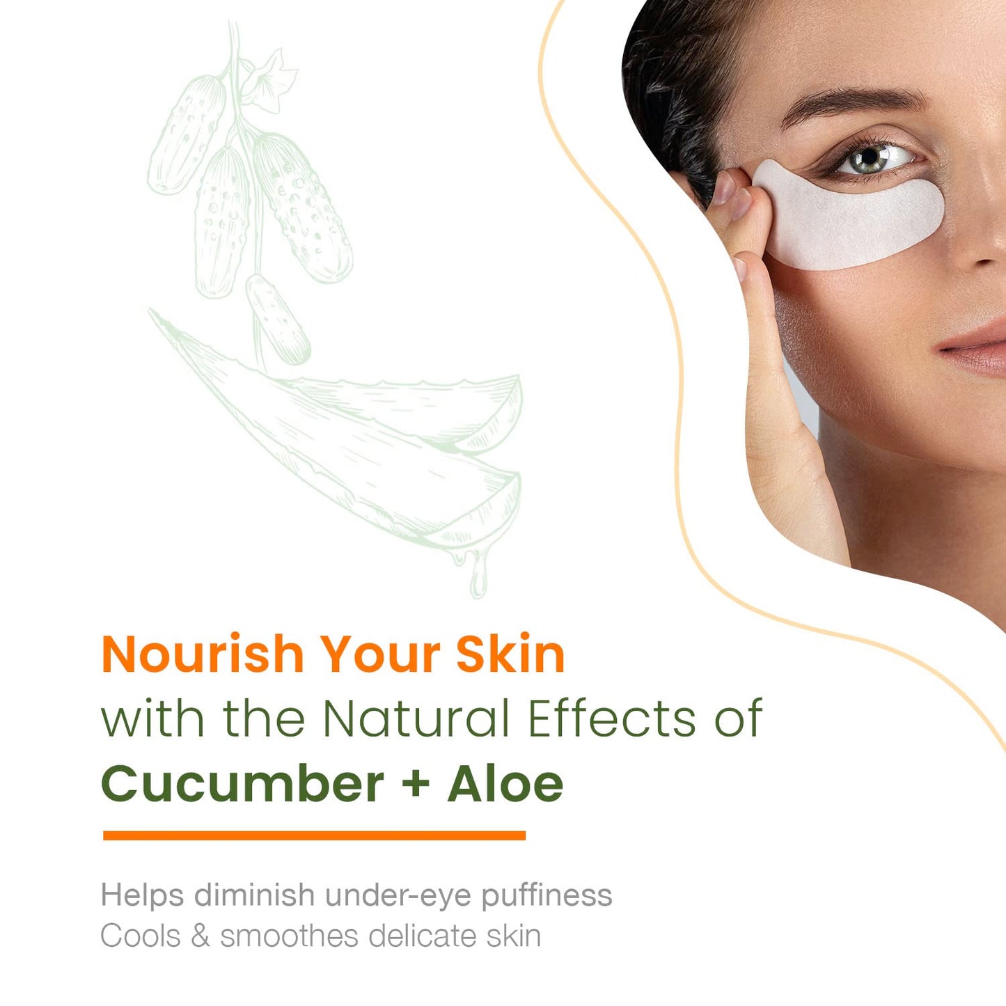 Cucumber & Aloe Under Eye Patches - 25 Pairs (5 Packs) Diminishes Dark Circles & Puffiness, Anti-aging, Cooling & Soothing Under Eye Pads - Korean Skin Care For All Skin Types -