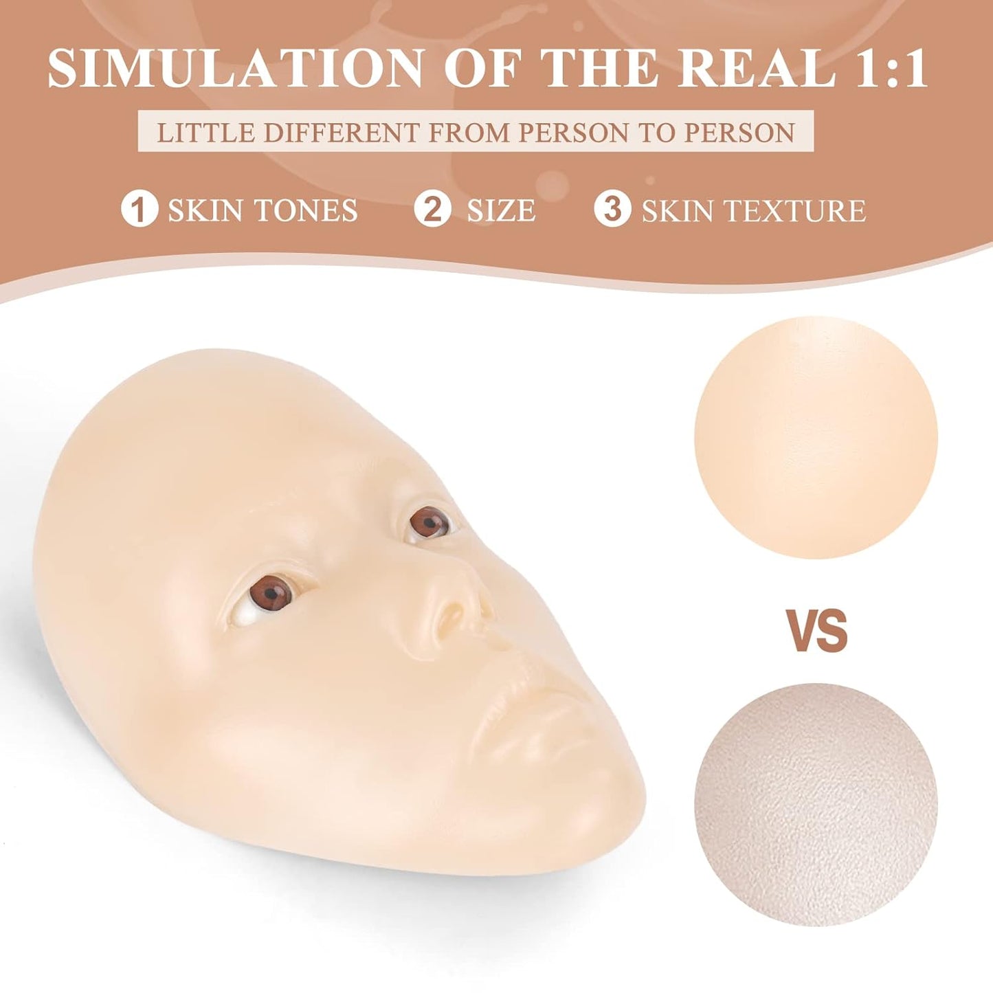 Makeup Practice Face, 5D Reusable Silicone Makeup Practice Face Board for Makeup Artist Emerging Makeup Artist Self-taught or Professional Enthusiasts