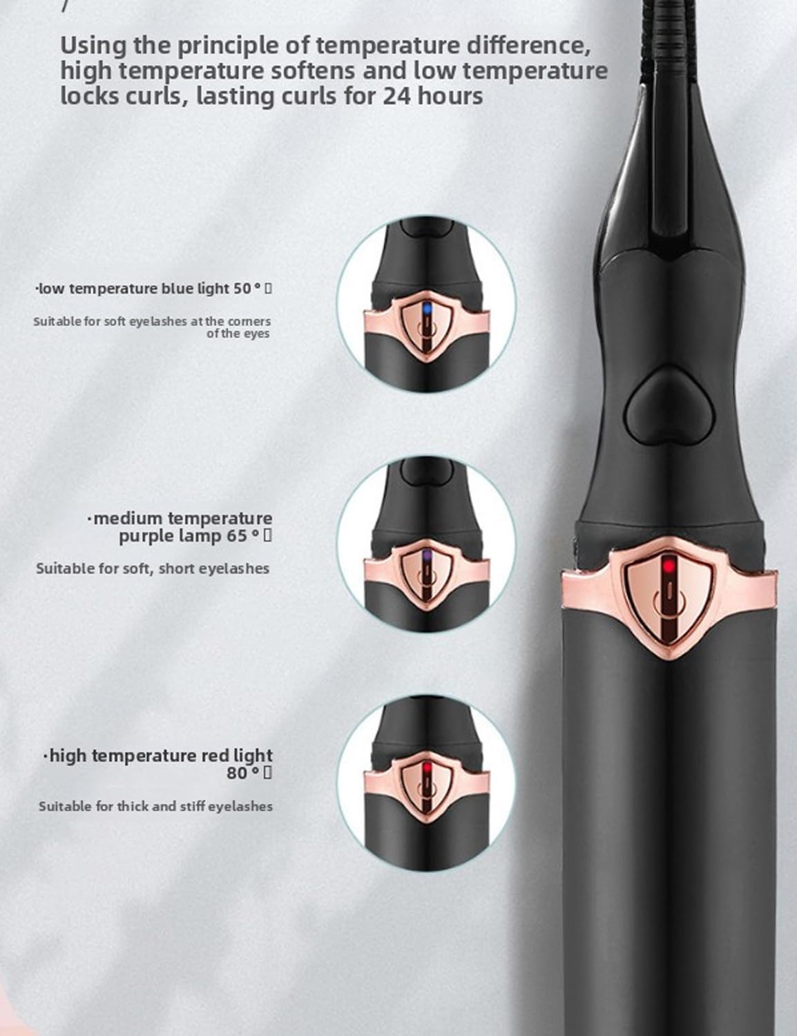 Peshoriadm Eyelash Curler, 2-in-1 Electric Heated Eyelash Curler, 3 Temperature Modes, USB Rechargeable Eyelash Styling Tool,Natural Curling for Women Makeup Tools (White)