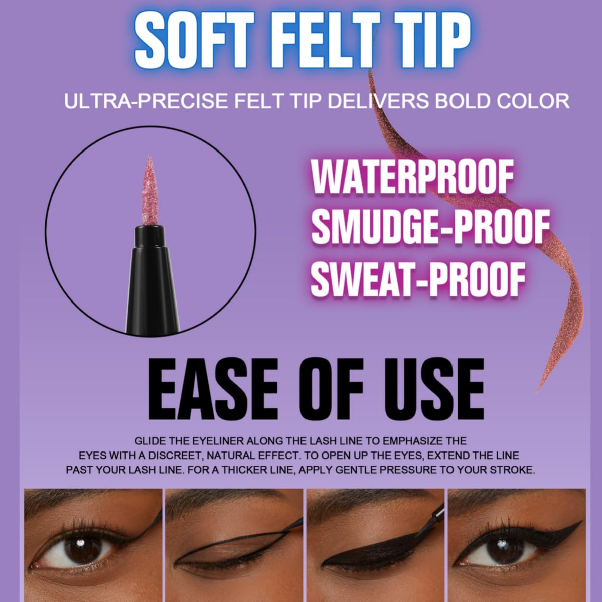 liquid eyeliner waterproof metallic ink eyeliner pencil long lasting high pigmented Brown