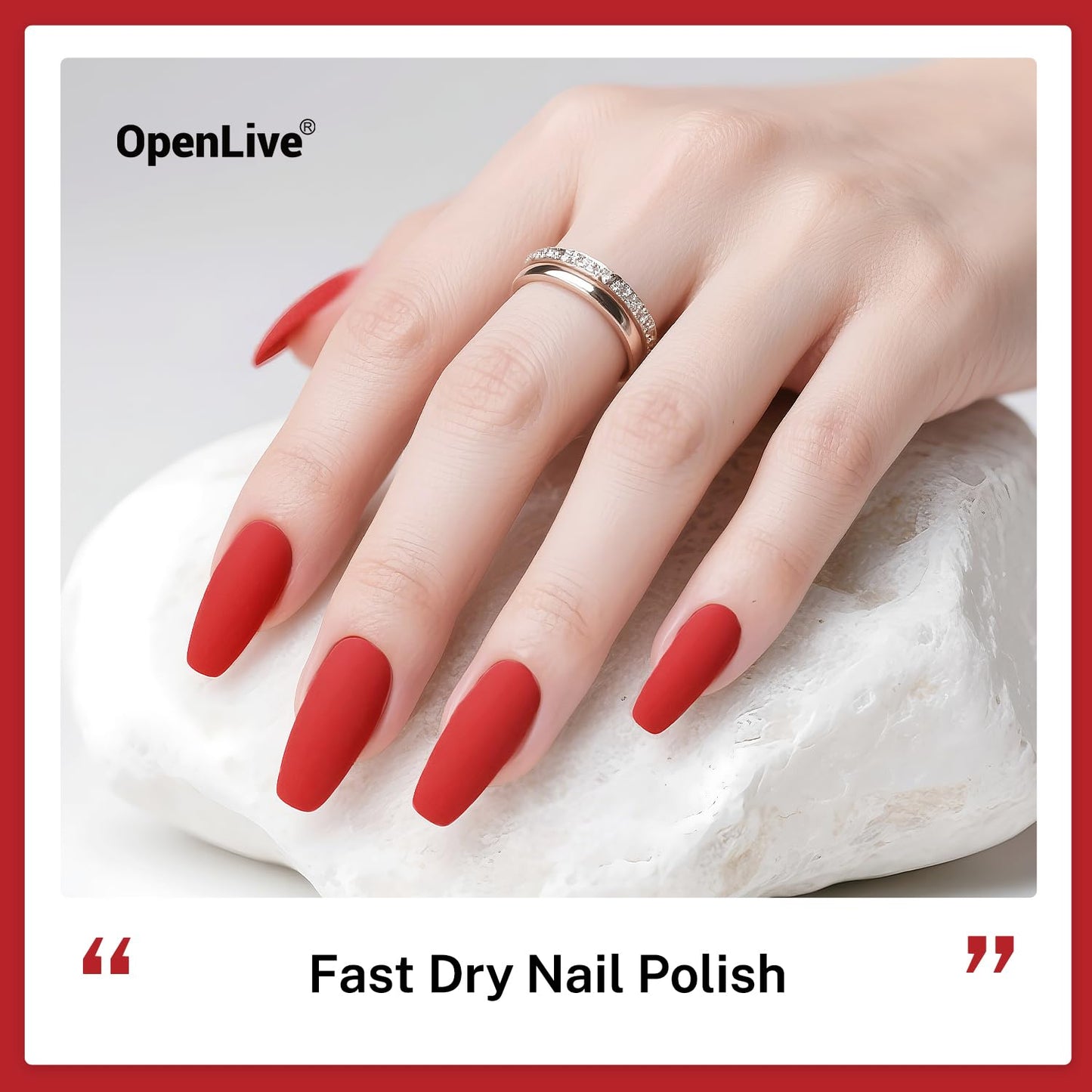16.5ml Red Nail Polish Large Volume Quick Drying Nail Polish, Fast Drying and Long Lasting Color Nail Art DIY Home Manicure Gift for Women