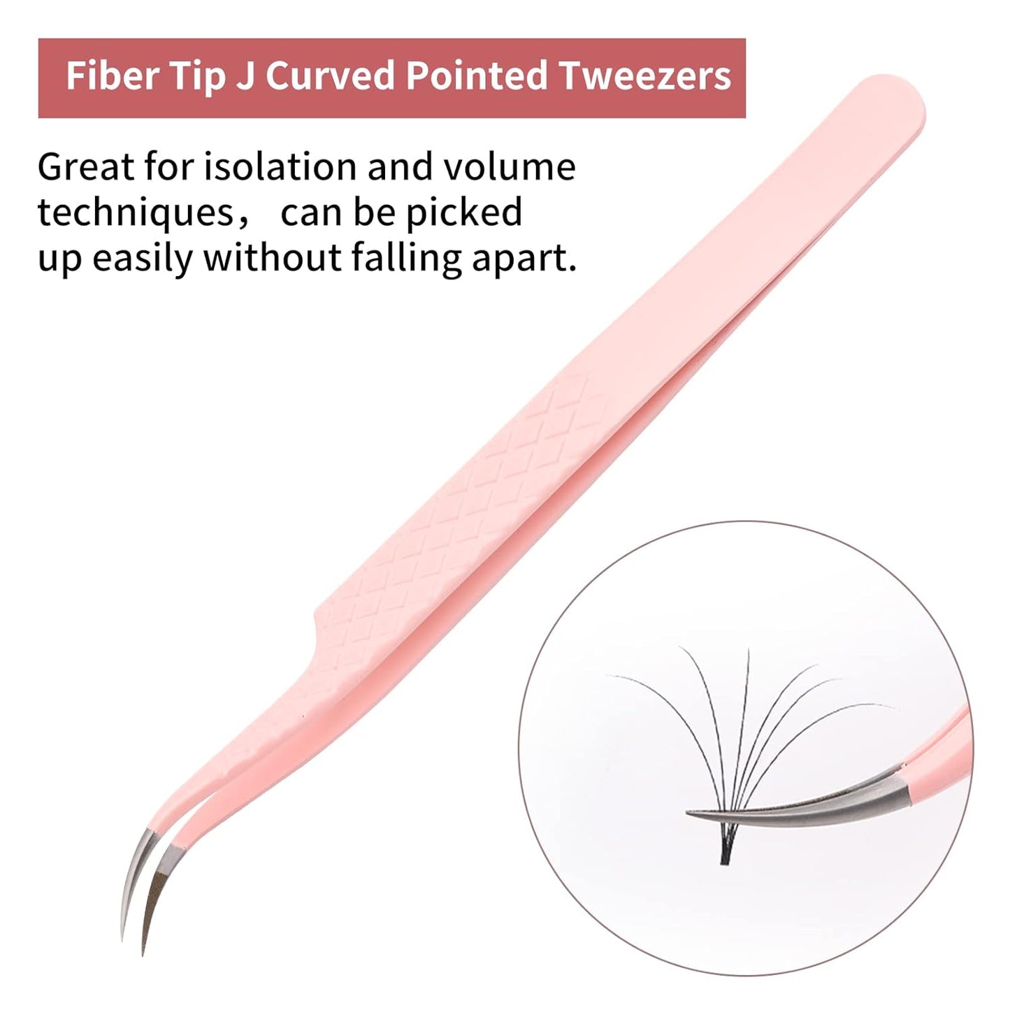 Eyelash Extension Tweezers FADLASH Volume Lash Tweezers Precision Curved Tip Lash Extension Tweezers Isolation & Volume Techniques Professional Application Tools