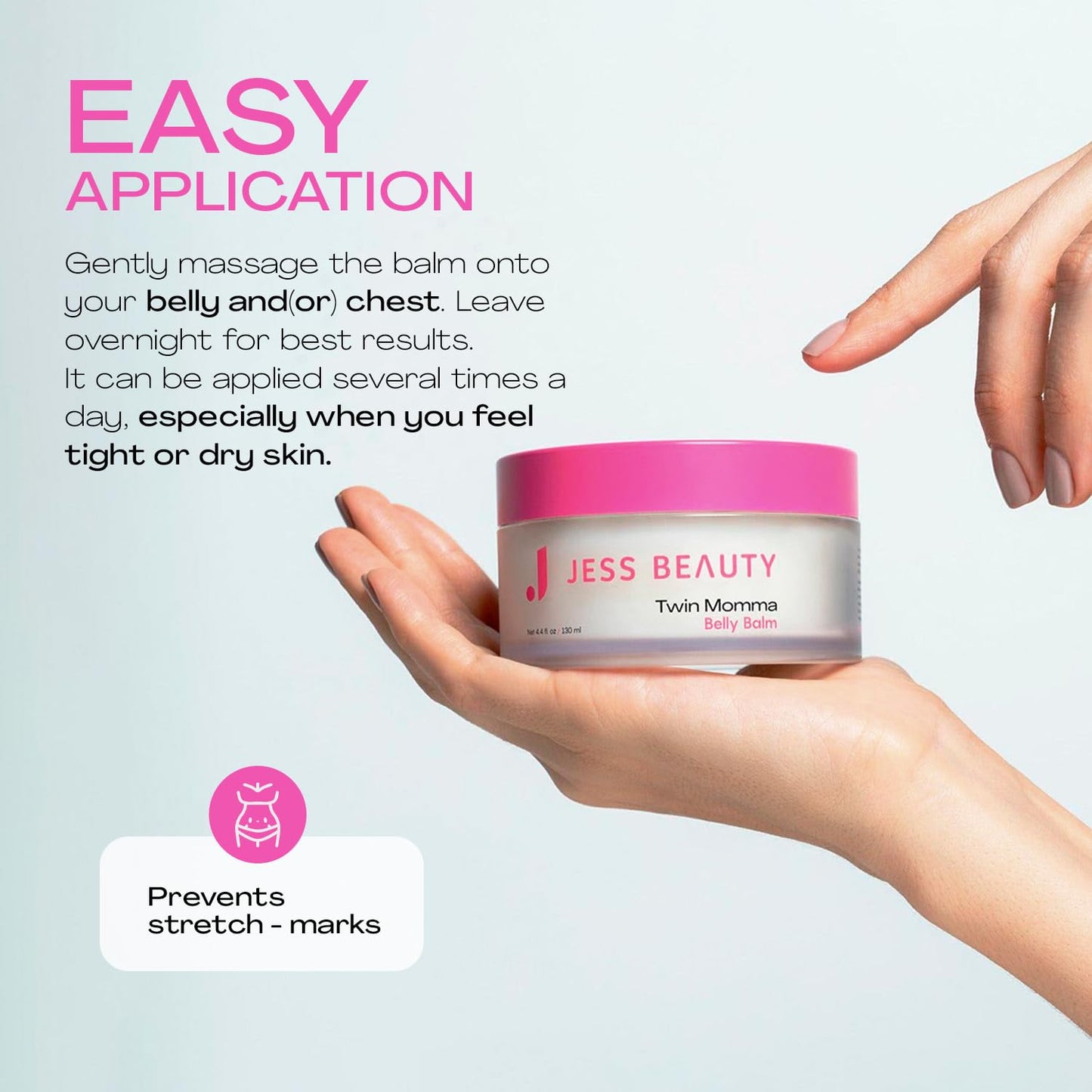 JESS BEAUTY | Twin Momma Belly Balm Lotion Coconut Oil & Avocado Oil | Skin Care Maternity Postpartum Essentials 4.4 fl oz