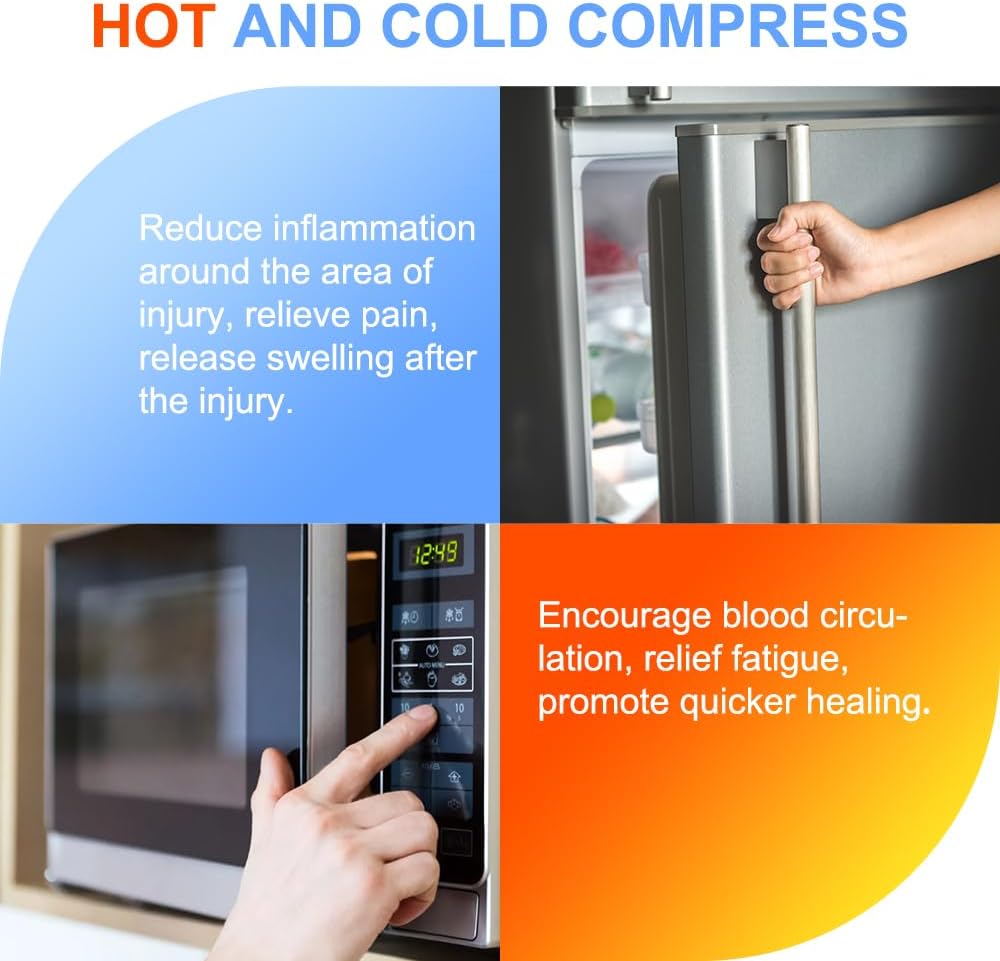 Soft Cold Packs for Injuries Reusable 4 Pack, Hot and Cold Gel Pack for Headaches, Joint Pain Relief, Comfort Ice Gel Pack Flexible Therapy on Neck, Ankle, Knee, Leg, Shoulder, Elbow, Wrist, Feet