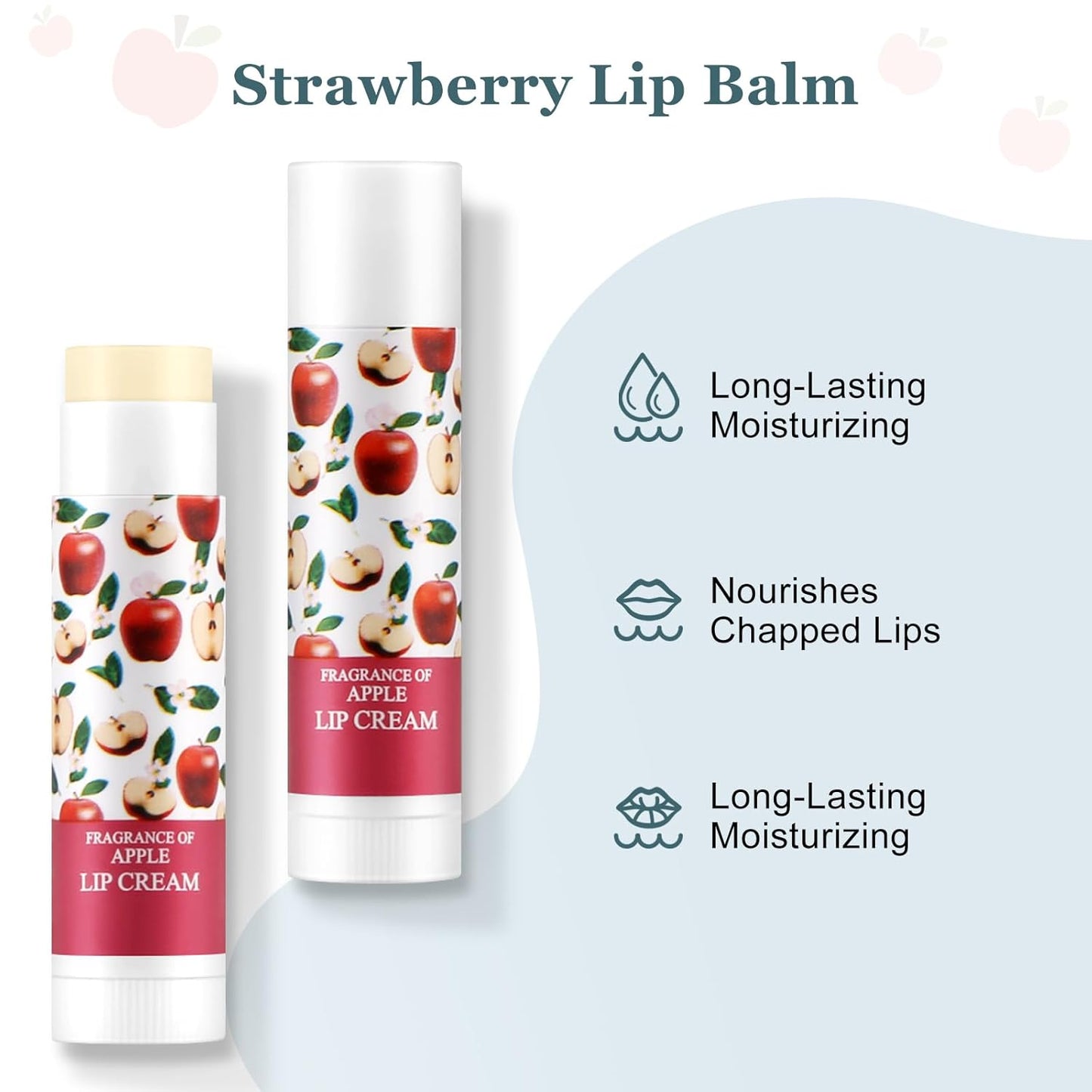 Boobeen Fruit Lip Balm Stick, Lip Repair Stick for Dry Cracked Lips, Moisturizing Lip Care Reduce Fine Lines, Hydrating Lip Balm for Men & Women