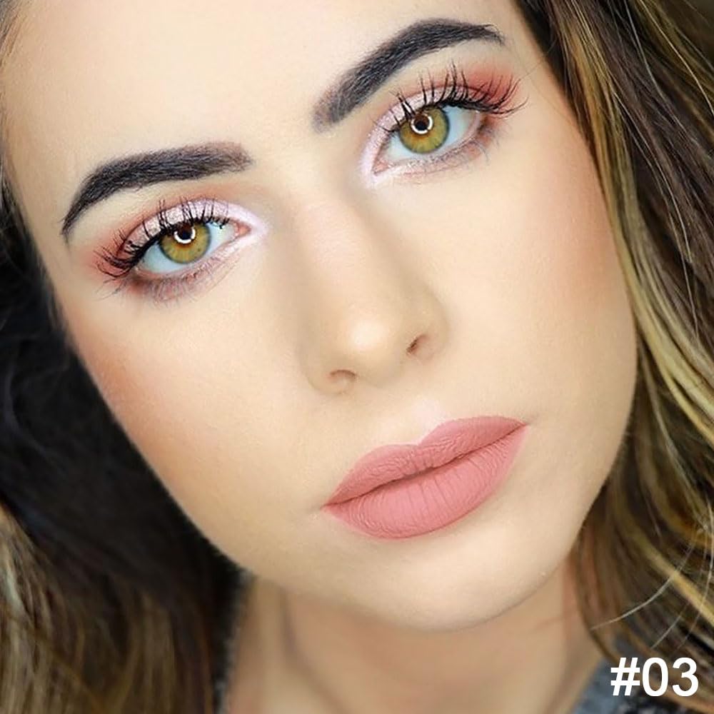 evpct 1Pcs Nude Beige Brown Matte Lip Liner and Lipstick Set Kit for Women, 24 Hour Waterproof, Dual-Ended Lipstick and Lip Liner Combo