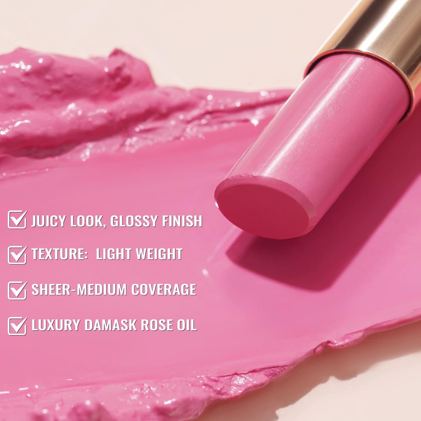 Oulac Moisturizing Shine Lipstick For Women Christmas Set 2PCS, 2 in 1 Tinted Lip Balm for Winter, Hydrated Juicy and Glossy Lip Color for Dry, Cracked and Chapped Lips, Vegan [07+14]