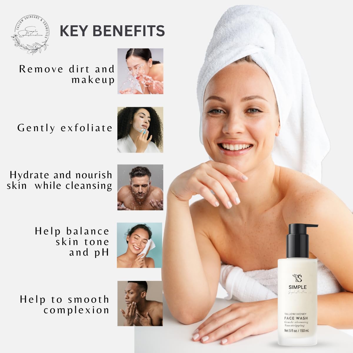 Tallow Honey Cleansing Milk- Gentle Hydrating face wash for sensitive skin -Non stripping | Moisturizing with grassfed beef Tallow, Organic Raw Honey, Argan oil & Castor Oil, Apple Cider Vinegar.