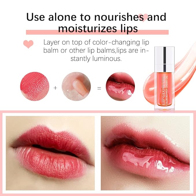 Moisturizing Lip Oil,No-Sticky Lip Gloss Lip Balm Lip Care,Fruit Flavoured Lip Oil For Dry Lip's Moisturizing Hydrating And Nourishing (016#GREEN APPLE) 0.2 OZ