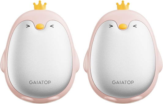Gaiatop Magnetic Hand Warmers Rechargeable 2 Pack, 3 Settings Pocket-Sized Cute Penguin, Fast Hot Hands Reusable Portable Electric Heater for Camping Hunting Golf, Gifts for Women Men