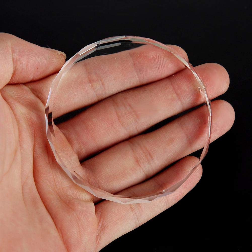 Nail Art Palette, Lipstick Palette, Transparent Glass Nail Art Palette Paint Drawing Color Pigment Dish Manicure DIY Tool(Round Glass)