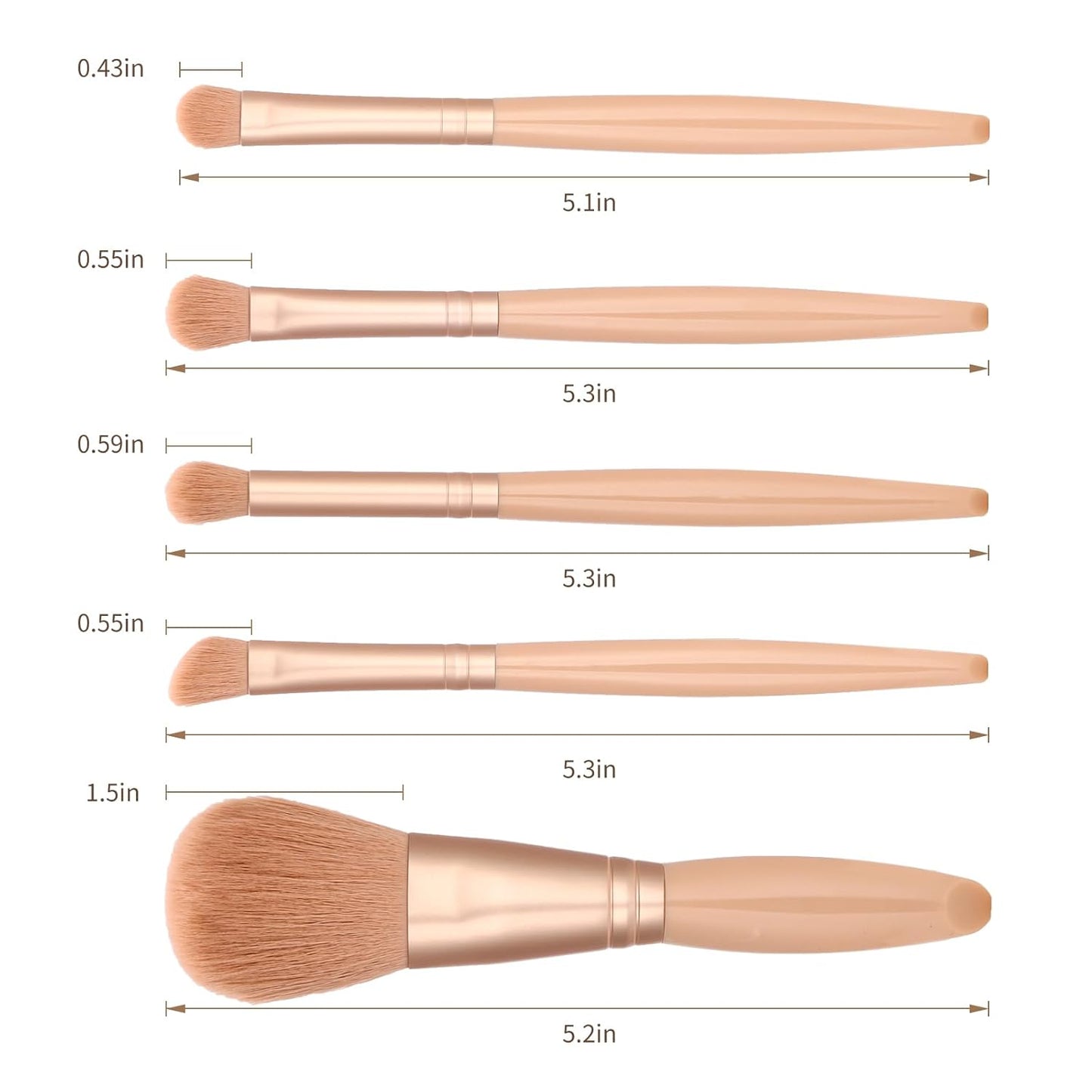 Travel Makeup Brush Set, travel make up brushes sets mini eye shadow kits small size eyeshadow case eyes makup brushed makeuo soft brushs basic cosmetic profesional tools (Apricot)
