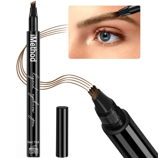 iMethod Eyebrow Pen - iMethod Eyebrow Pencil with a Micro-Fork Tip Applicator Creates Natural Looking Brows Effortlessly and Stays on All Day, Brown