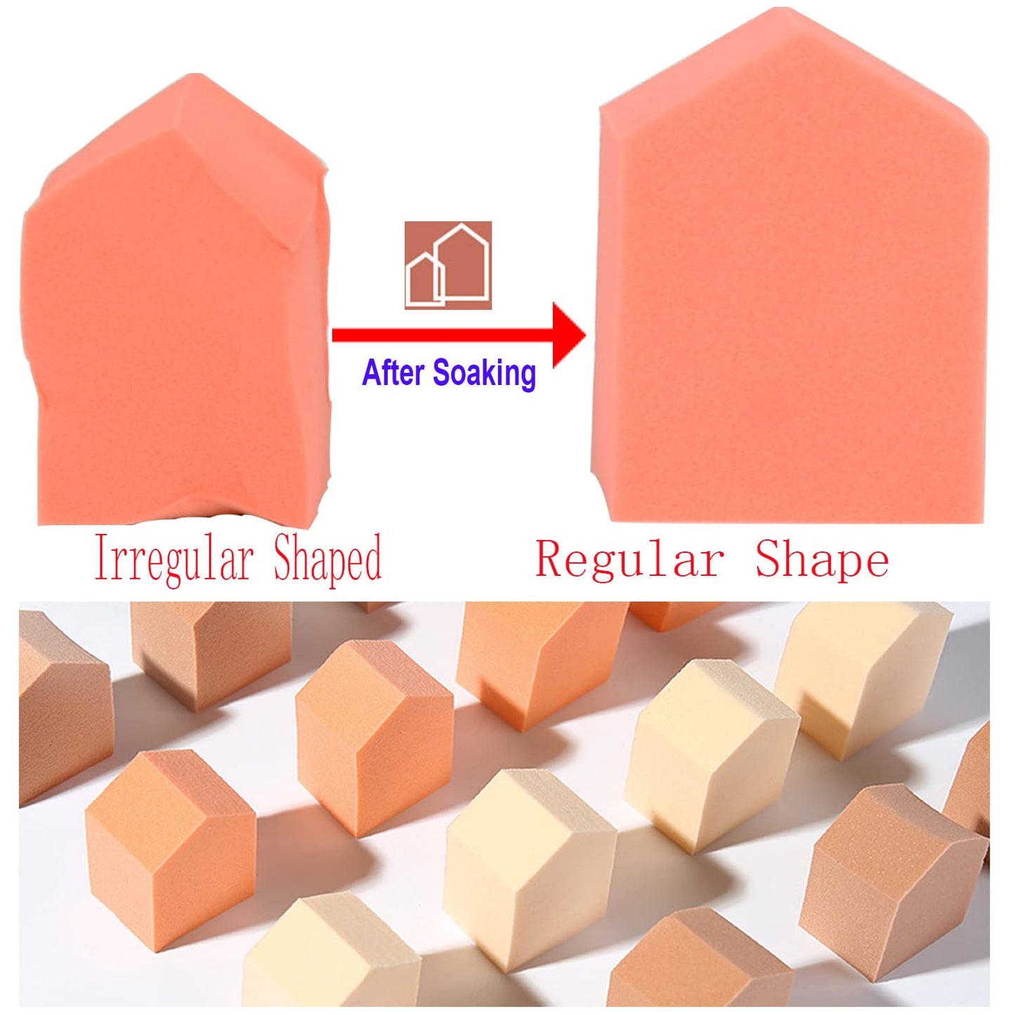 25 PCS Makeup Blenders Sponges Set, Use for Dry and Wet, Perfect for Full Face Curve Blending, Cream, Liquid, Powder Foundation Cosmetics, Latex Free & Soft & Flexible, Pentagon