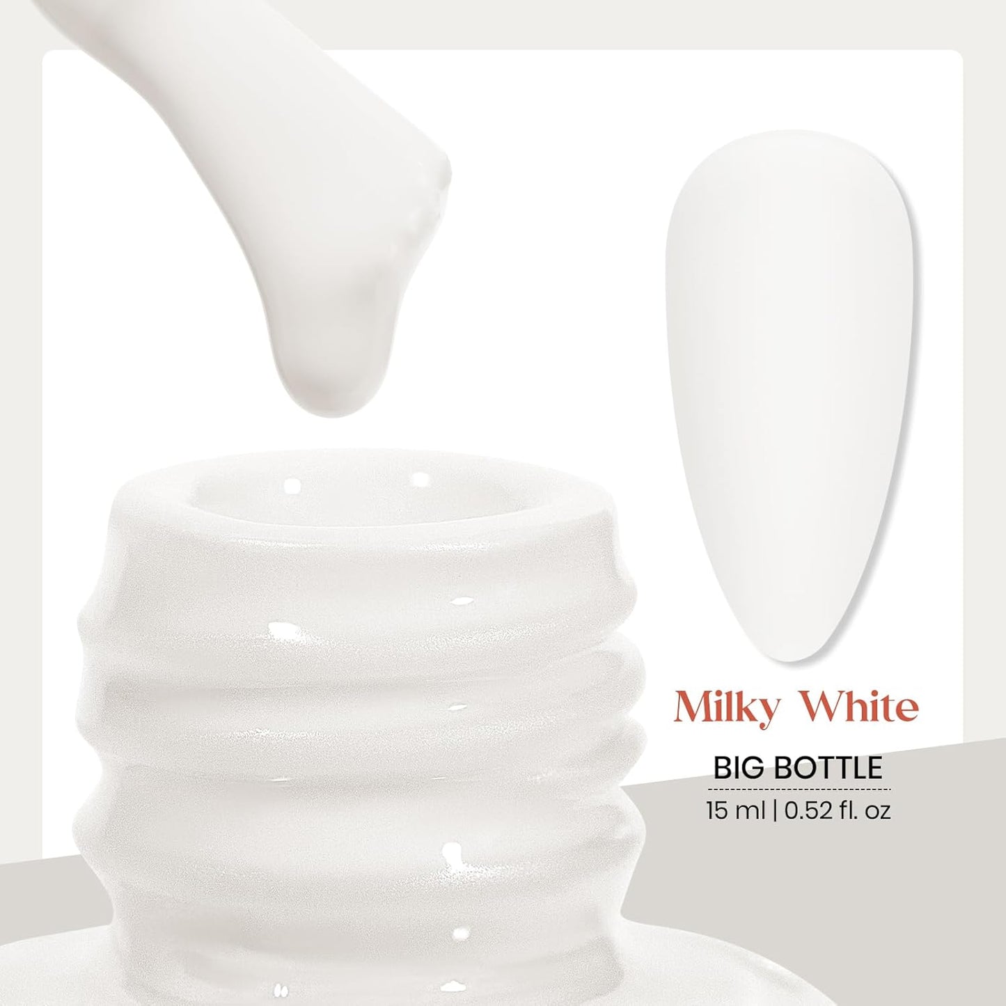 MIZHSE White Nail Polish Matte, 15ML Large Capacity Quick Dry Nail Lacquer for Nail Art Varnish, Mist Effect Matte Finish Velvet Nail Polish for Women Girl Nail Art DIY Home. 0.53 fl oz