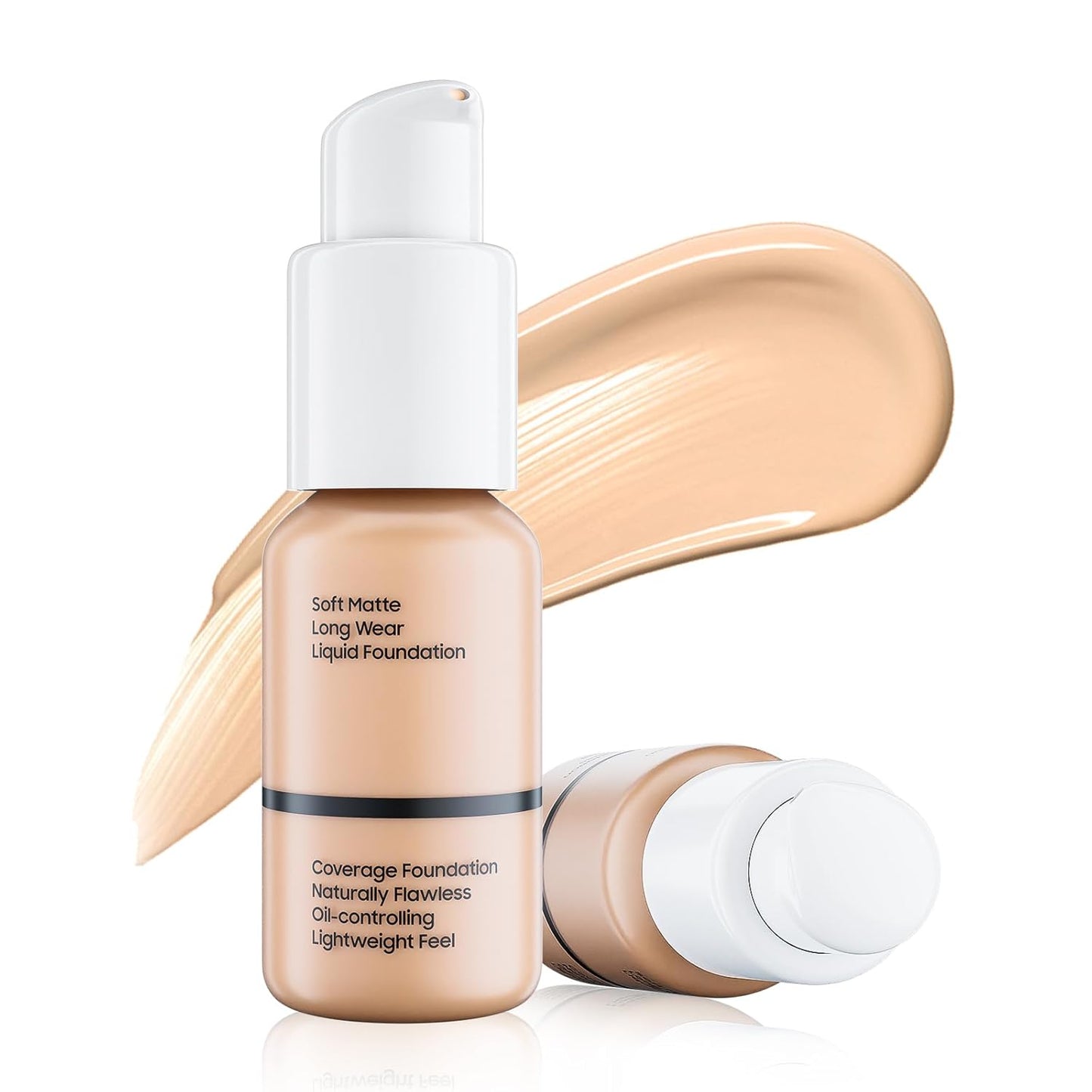 Matte Full Coverage Liquid Foundation - Lightweight & Flawless Oil Control Foundation Makeup, Waterproof and Long-Lasting Skin Foundation Concealer for Dry and Oily Skin, 1 Fl Oz (#102 Nude)