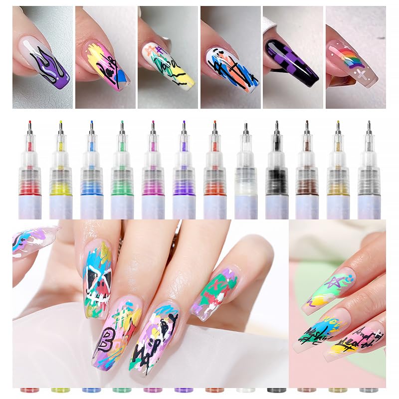 Nail Polish Pen, 1 PCS Nail Art Pen, Nail Pencil, DIY Drawing Painting Pen, for Nails DIY (Light Blue 0.5mm)