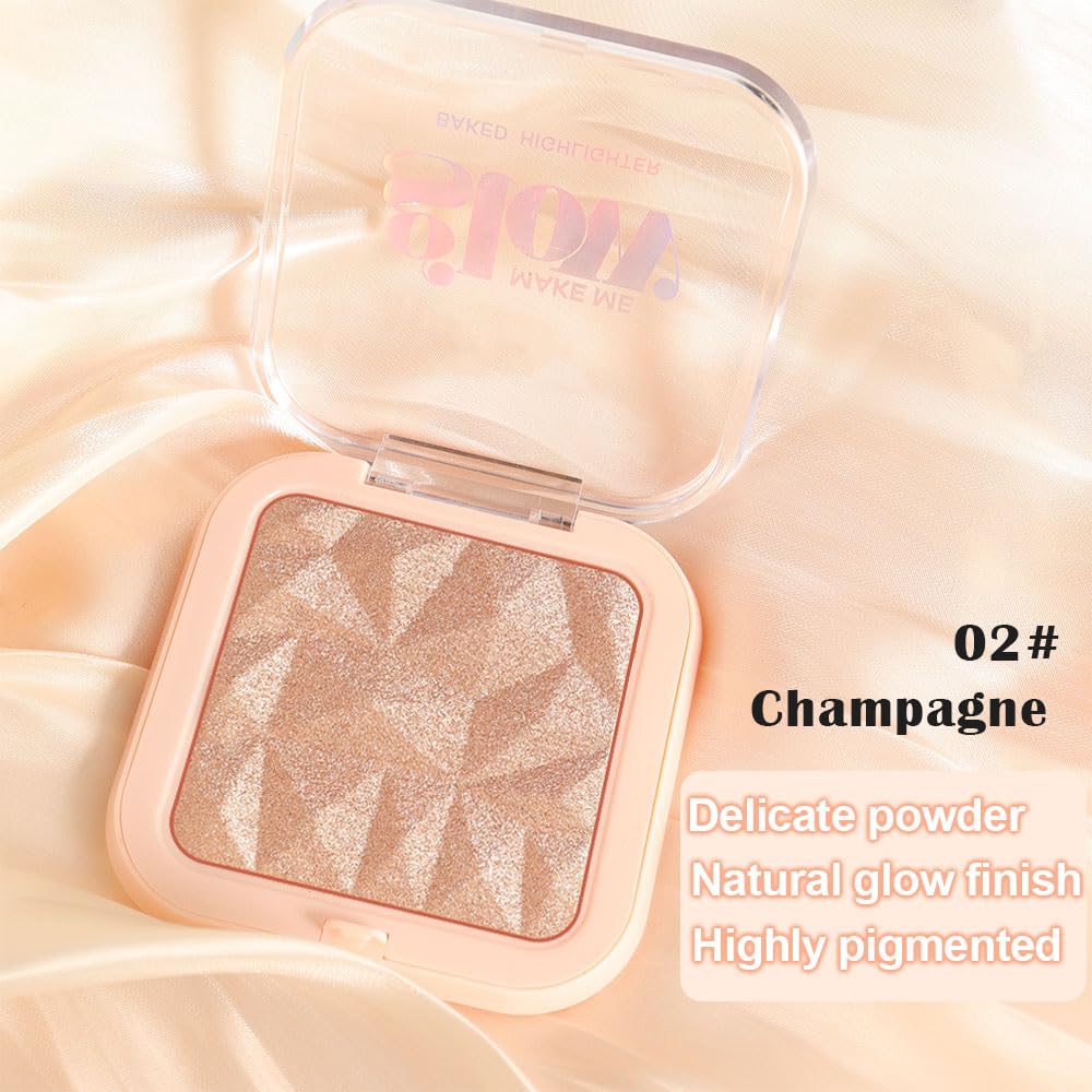 evpct Champagne Face Highlighter Makeup Shimmer Glitter Diamond Sparkly Highlighters Makeup Palette Powder for Face Body Cheek Skin iluminadores iluminador de jos maquillaje luminizers E02