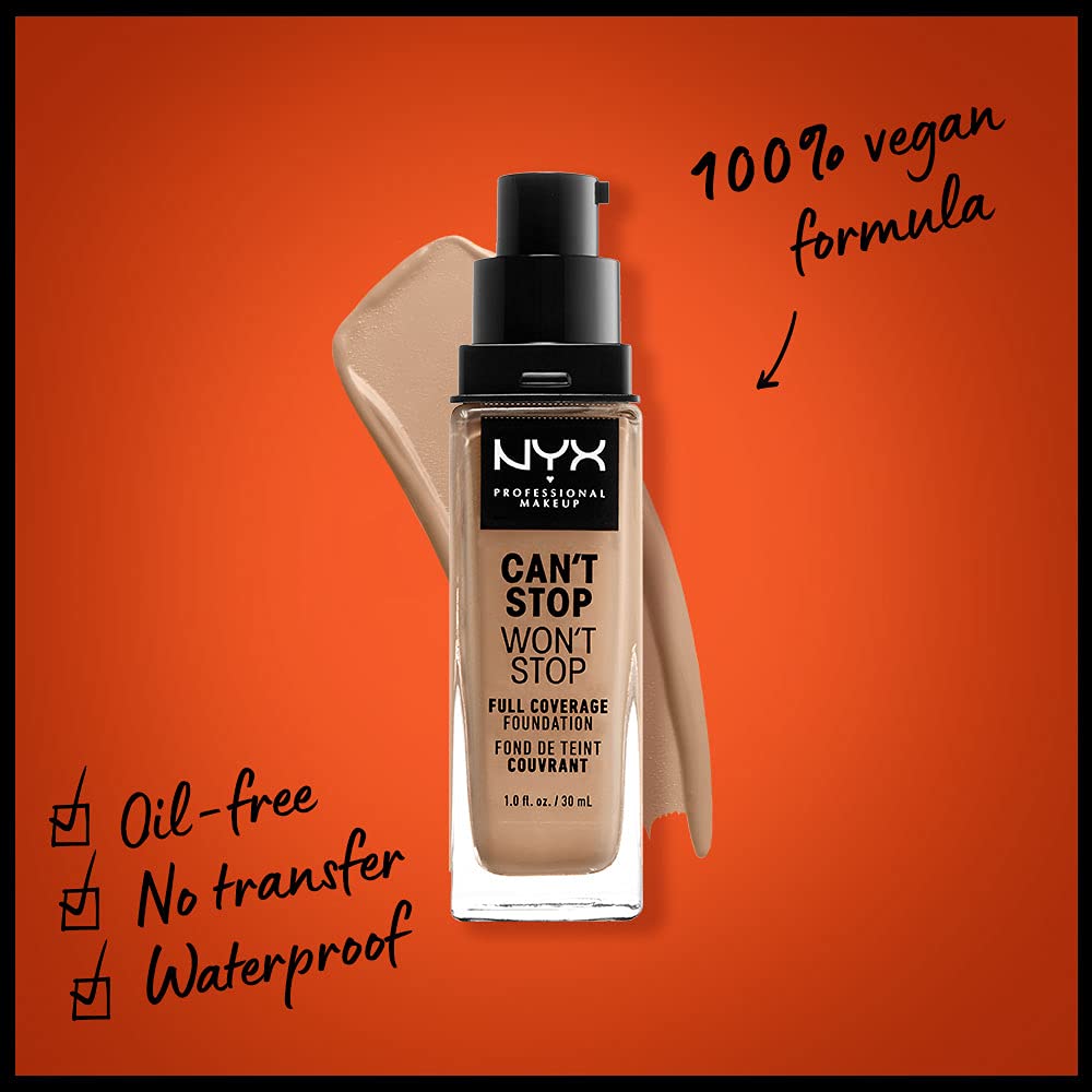 NYX PROFESSIONAL MAKEUP Can't Stop Won't Stop Foundation, 24h Full Coverage Matte Finish - Classic Tan