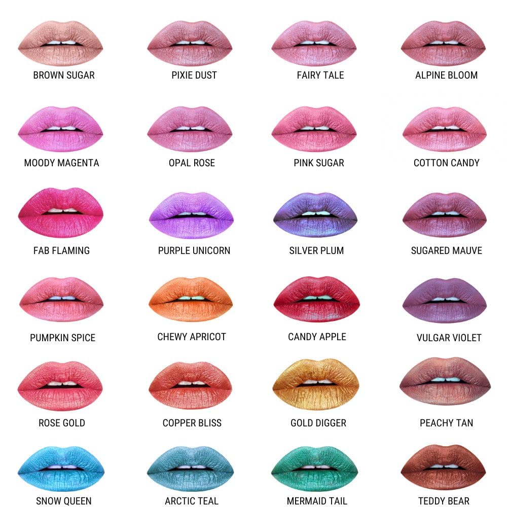 Aromi Metallic Liquid Lipstick | Long-lasting, Fuchsia, Pink Lip Color with Shimmery Finish, Waterproof, Vegan, Cruelty-free, Gluten Free (Moody Magenta)