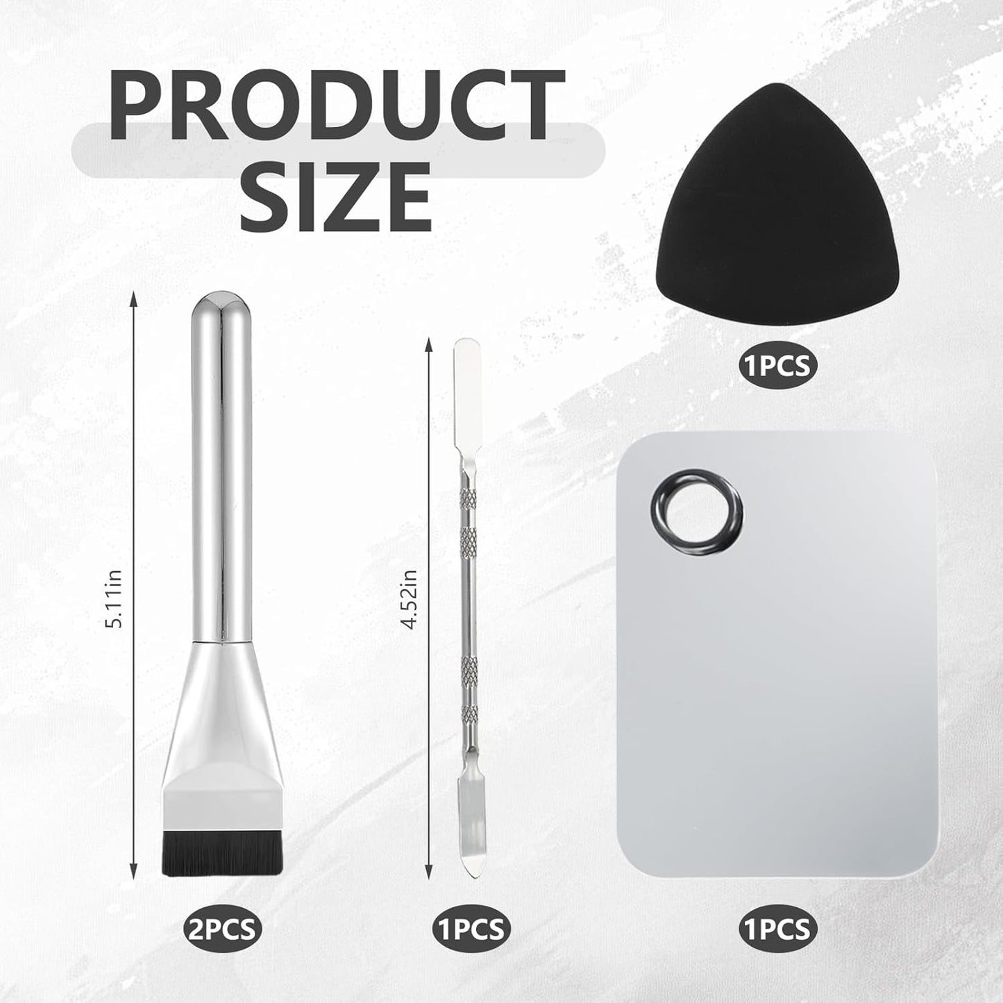 Make Up Spatula Tool Including Makeup Mixing Palette, Spatula Brush, Powder Puff, Color Stick, Makeup Accessories Set for Mixing and Save Cosmetics