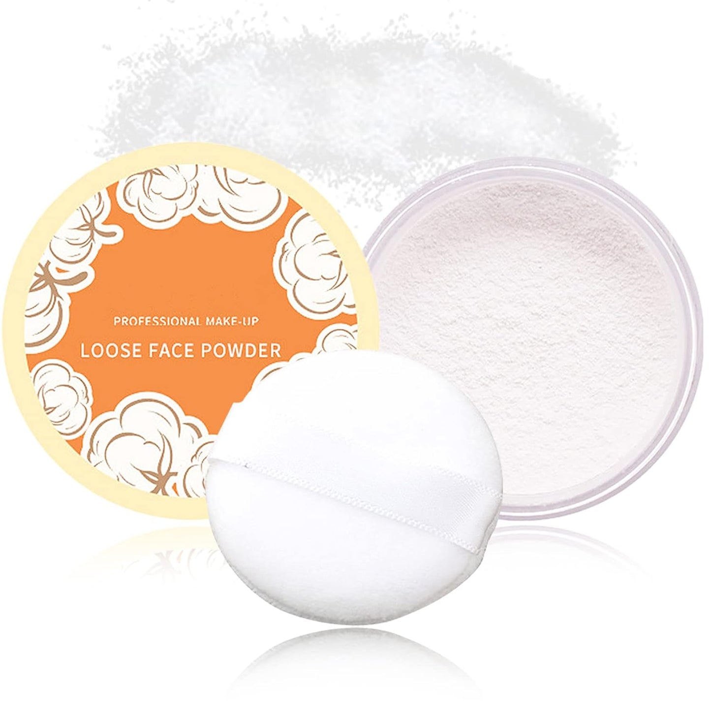Loose Face Powder,Oil Control Loose Face Setting Powder Matte Flawless Finish Make Up Setting Powder Lightweight Long Lasting Finishing Powder Soft Natural Focus Effect Makeup(1#)