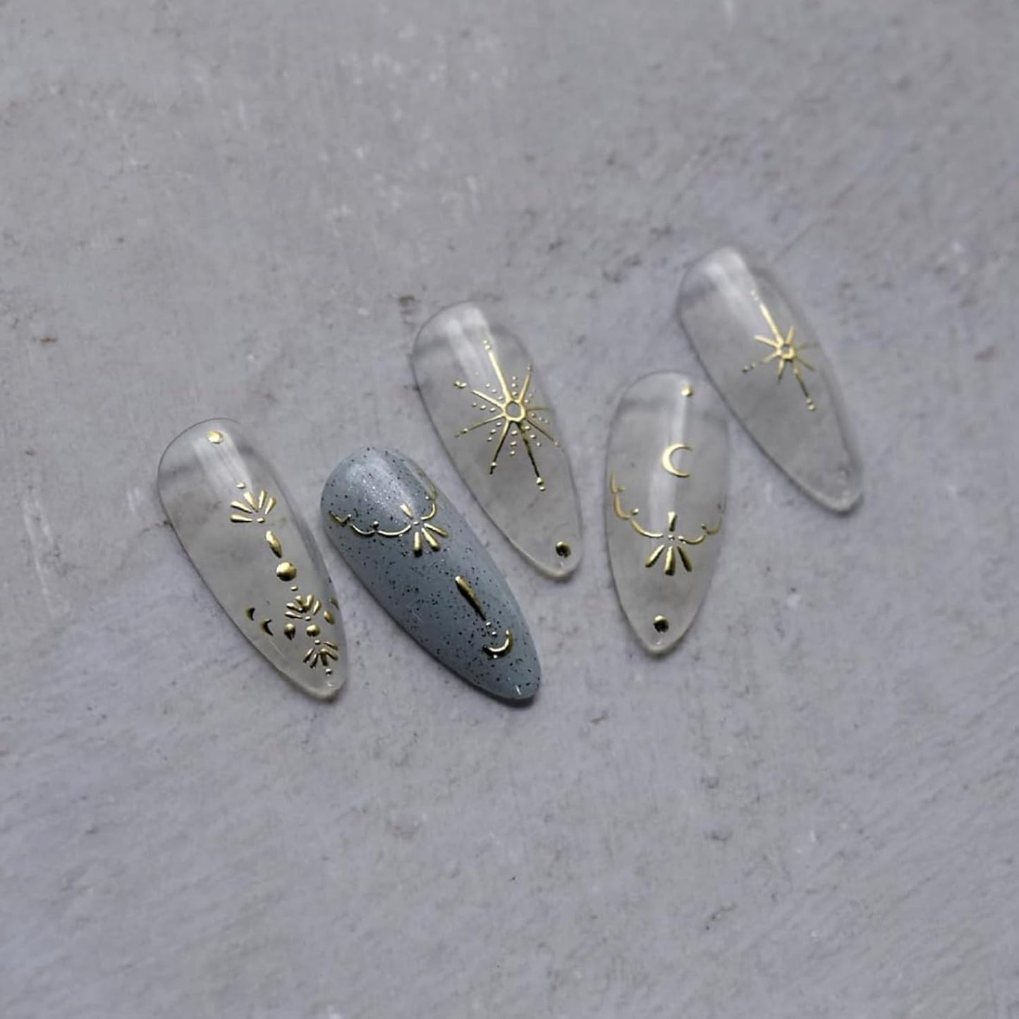 Luxury Moon Star Nail Stickers - 3D Gold Nail Art Stickers Decals for Women & Girls DIY Manicure