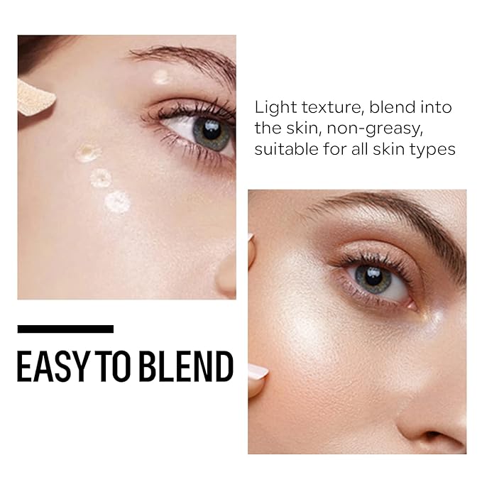 KYDA Liquid Highlighter, High Glossy Face Illuminator, Radiant Glow Liquid Filter, Silky Creamy Face Enhancing Makeup, Buildable Formula-Candlelight