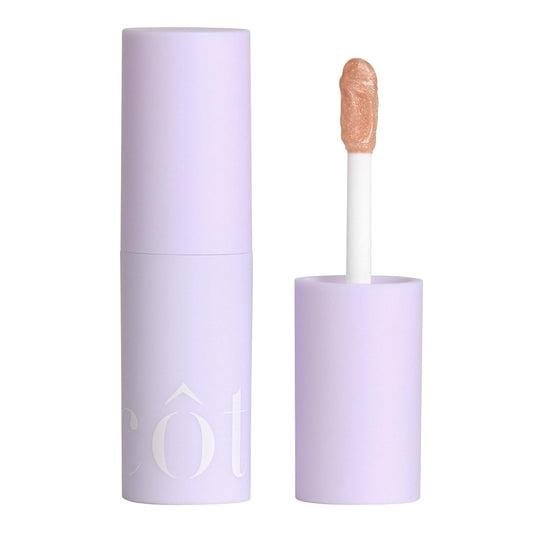 Côte Beauty's Euphoria Peptide Lip Shine, Ultra Hydrating & Long-Lasting Shimmery Sheer Nude Plumping Lip Gloss for Women with Hyaluronic Acid, Shea Butter & Jojoba Oil, Vegan & Cruelty-Free, 0.12FlOz