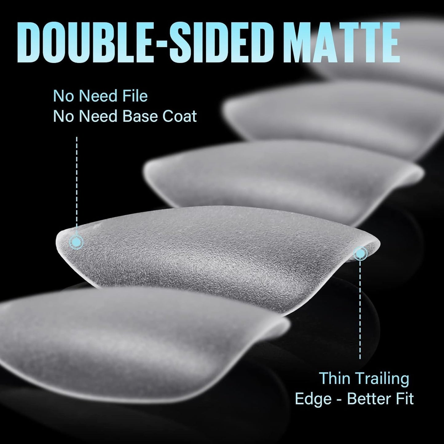 TOMICCA Short Almond Nail Tips, Acrylic Soft Full Coverage Fake Nailsfor Extension Manicure, Double-sided Matte Press on Nail Tips for Home DIY Art Women Girls