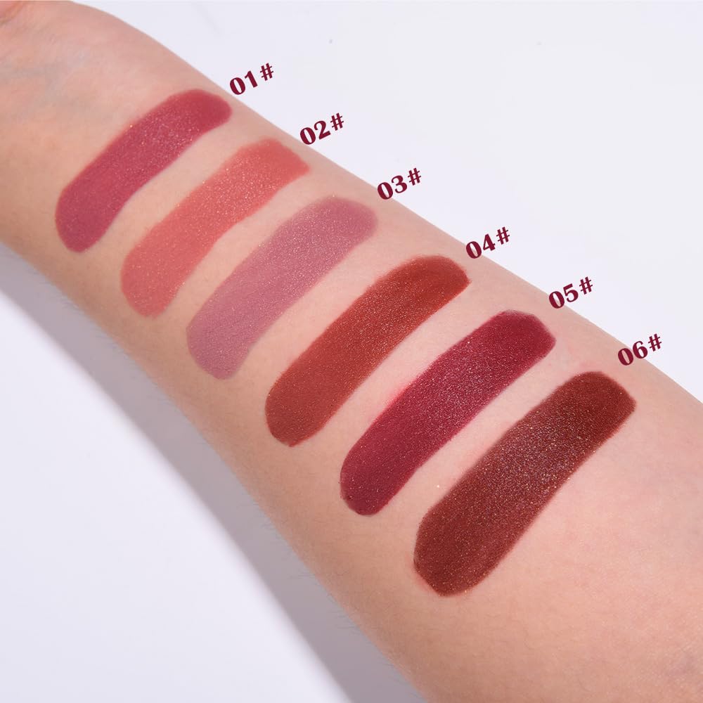 Red Metallic Lipstick for Women,Lightweight Shimmer Frosted Lipstick,Glitter Lip Gloss Stain Long Lasting Waterproof Smudge Proof 24 Hour Full Coverage Lip Makeup,Vegan