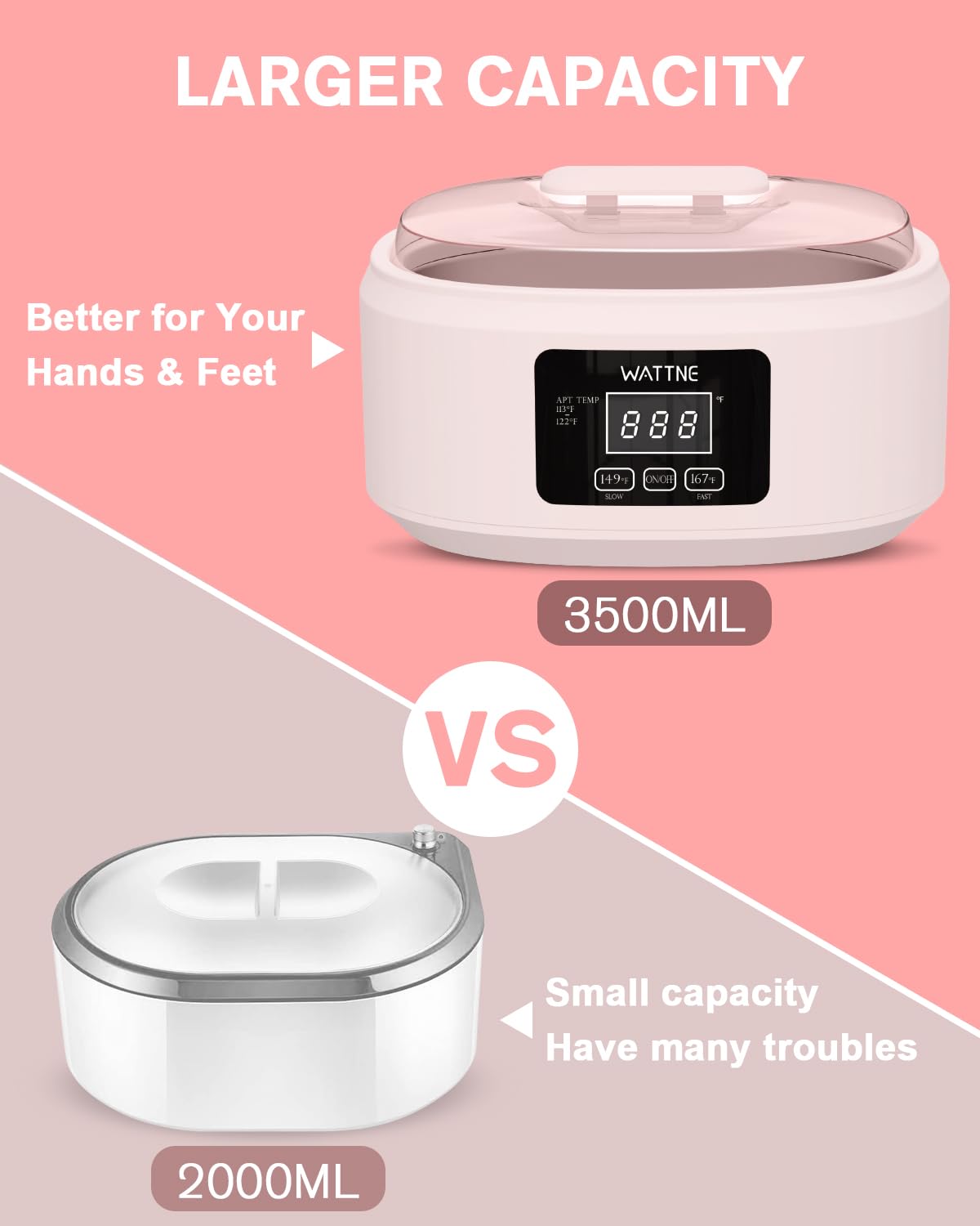 Paraffin Wax Machine for Hand and Feet -Paraffin Wax Warmer Moisturizing Kit Auto-time and Keep Warm Paraffin Hand Wax Machine for Arthritis (Pink)