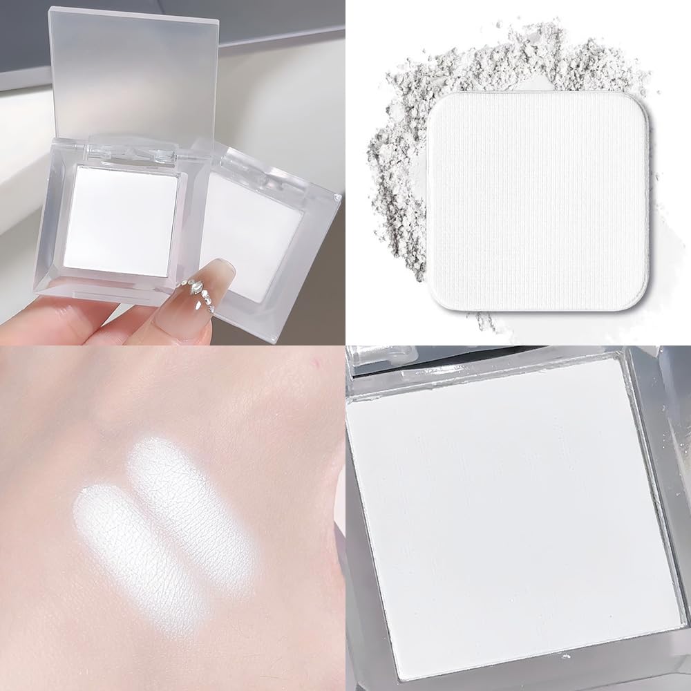 Single Nude White Matte Eyeshadow,Intense Monochrome Eye Shadow,Apply Makeup Easily,Matte Pressed Powder Single Eyeshadow,24 Hour Eye Makeup Longwear Waterproof