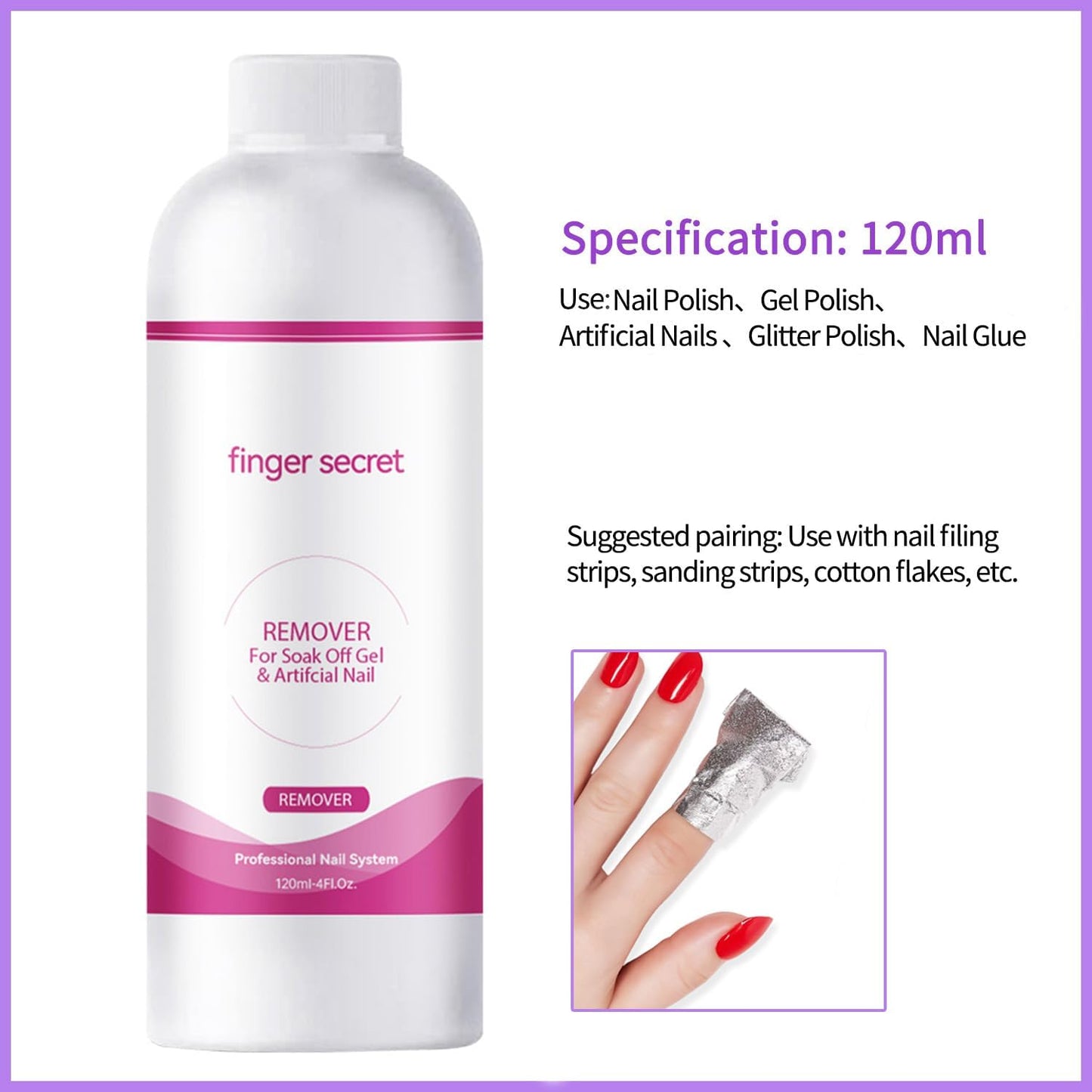 Nail Polish Remover Kit Nail Polish Remover & Slip Solution Polish Remover for Nails Slip Solution for Poly Gel Nails with Glass Cup Nail Cleaning pads