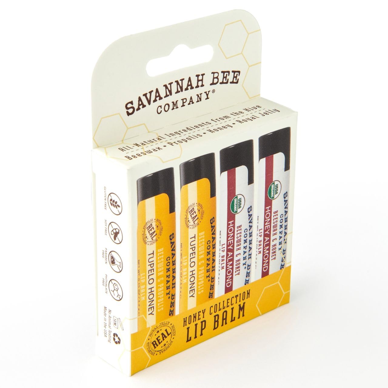 Savannah Bee Collection Lip Balm - Nourishes Dry Lips for All Day Comfort