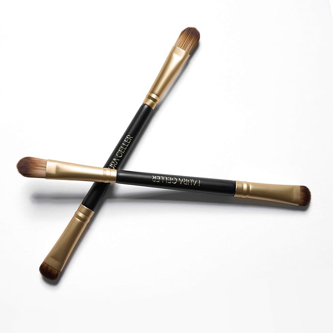 LAURA GELLER NEW YORK Dual-Ended Eyeshadow Brush - Domed Shader & Blending Brush for Baked and Pressed Eyeshadow Application - All Over Eye Makeup Brush