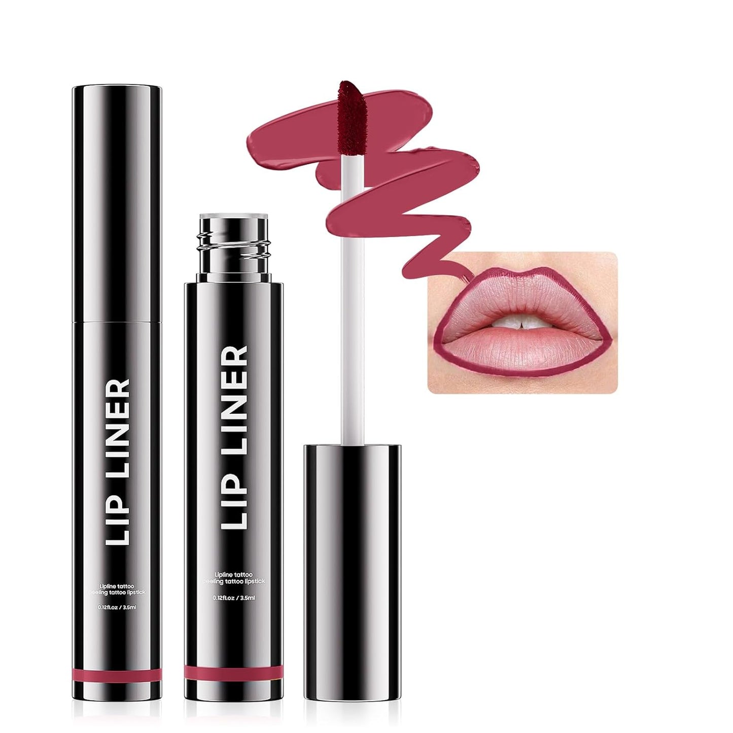 Peel Off Lip Liner Stain - Non-Stick Cup Lip Comfortable Vivid Color Peel Lip Stain Transfer-Proof & Long - Wear, Create Beauty & Charming Lip Makeup For All Skin Types with All-Day (#05 Mauve)