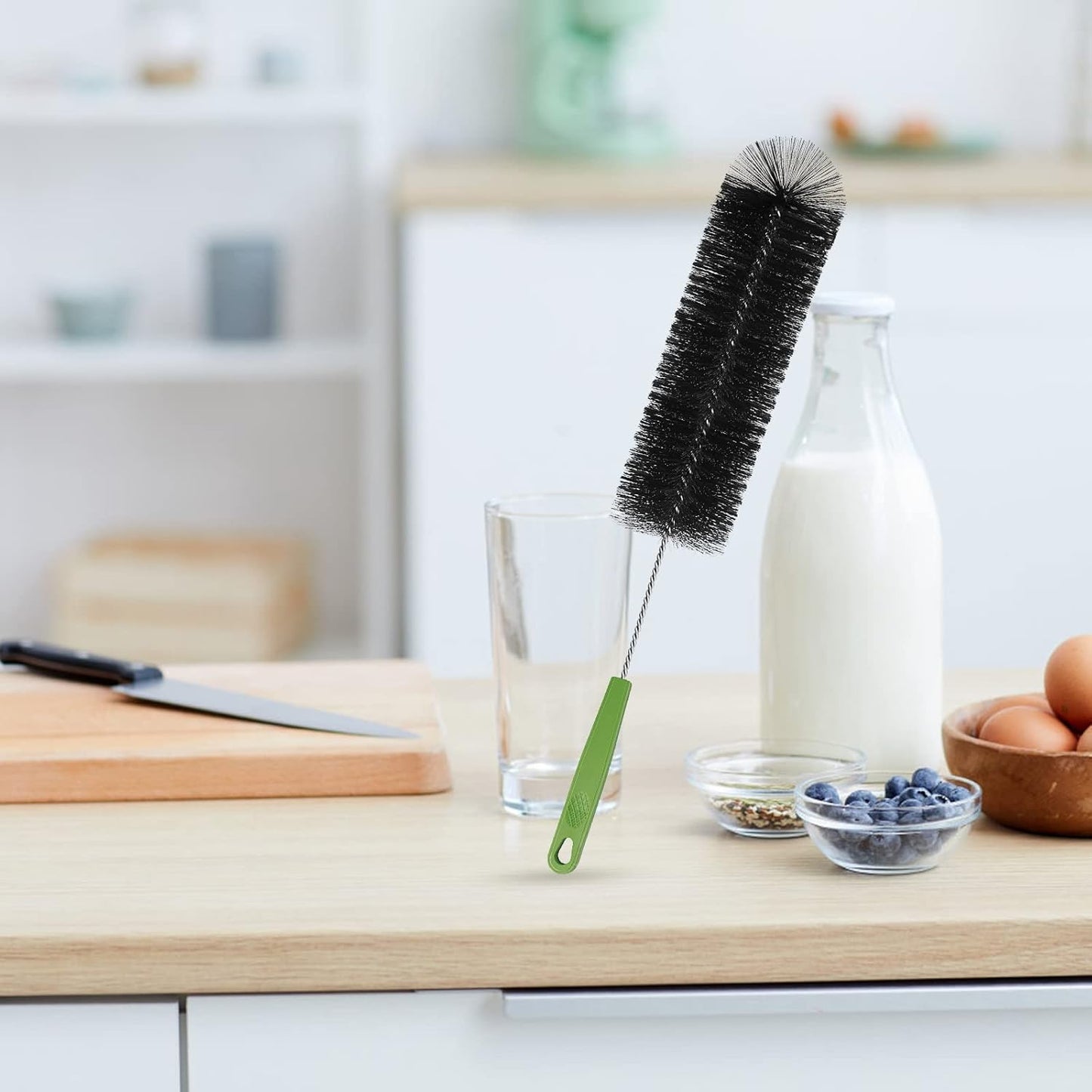 Bottle Brush, Bendable Long Handle Cleaner Brushes for Cleaning Neck Bottles, Baby Bottles, Water Bottles, Tumblers, Flask, Bird Feeder, Vase and Home Kitchen Sink Cleaning Brush