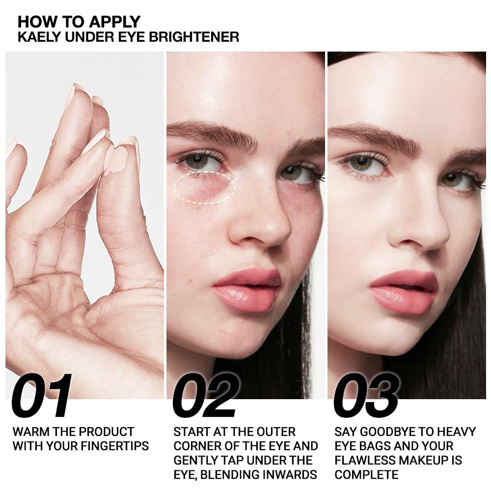 evpct 2Pcs under Eye Brightener, Nourishing Luminous under Eye Concealer Color Corrector for Dark Circles, Waterproof Naturactor Concealer Pot make up for Eye Ring corrector de ojeras, 03# Ivory White