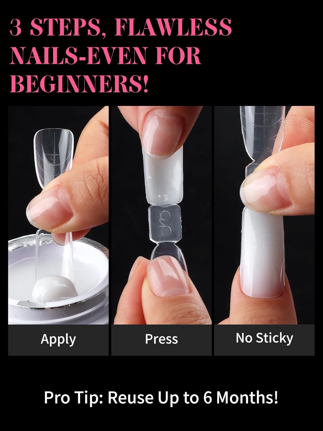 EBANKU Dual Nail Forms for Poly Extension Gel, 120 PCS 2 In 1 Nail Molds Reusable Nail Extension Forms for Builder Gel Manicure Design Salon DIY-12 Sizes