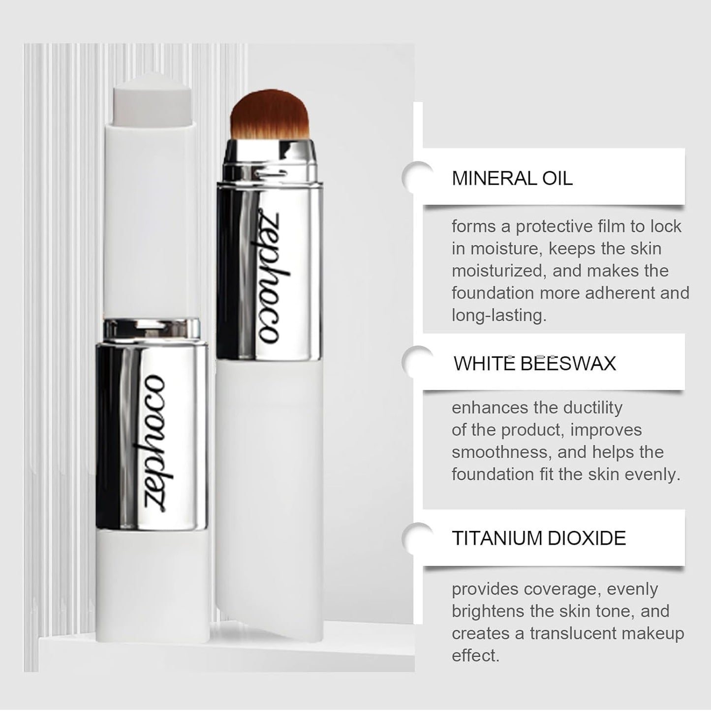 Blanc Cover Cream Stick, Color Changing & Brightening Makeup Base, Blanc Effect Cover Cream Stick for Smooth Hydrating Skin, Concealer & White Foundation for a Flawless Look (Natural)