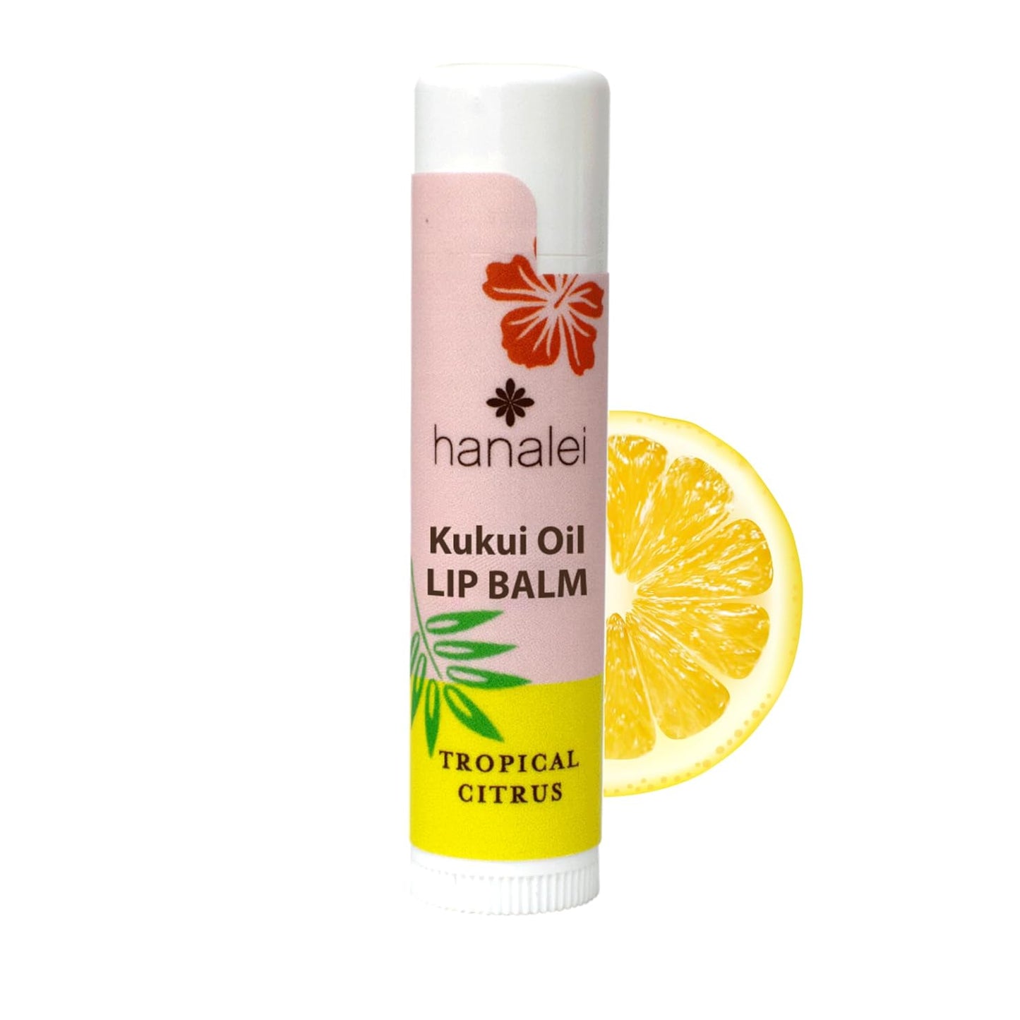 Hanalei Tropical Citrus Lip Balm & Moisturizer – Natural Kukui Oil & Beeswax for Hydrated, Soothed, Soft Lips – Heals Dry, Chapped, Cracked Skin – Long-Lasting Travel-Friendly Lip Care – Tropical