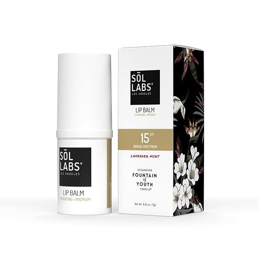 SPF 15 Lip Balm Sunscreen, Shea Butter Intensive Hydration, Revitalizing Antioxidants, Zinc UV Protection, Reduces Lip Lines, Oversized 11g Tube, Rejuvenating Lavender Mint