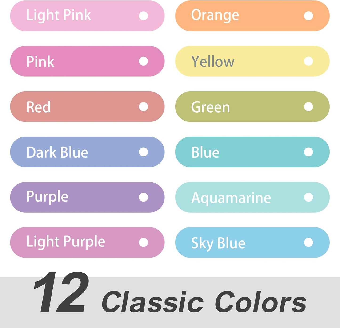 Aesthetic Highlighters Assorted Colors 12 Pack Dual Tip Highlighter Markers No Bleed Perfect for Bible and Bullet Journaling