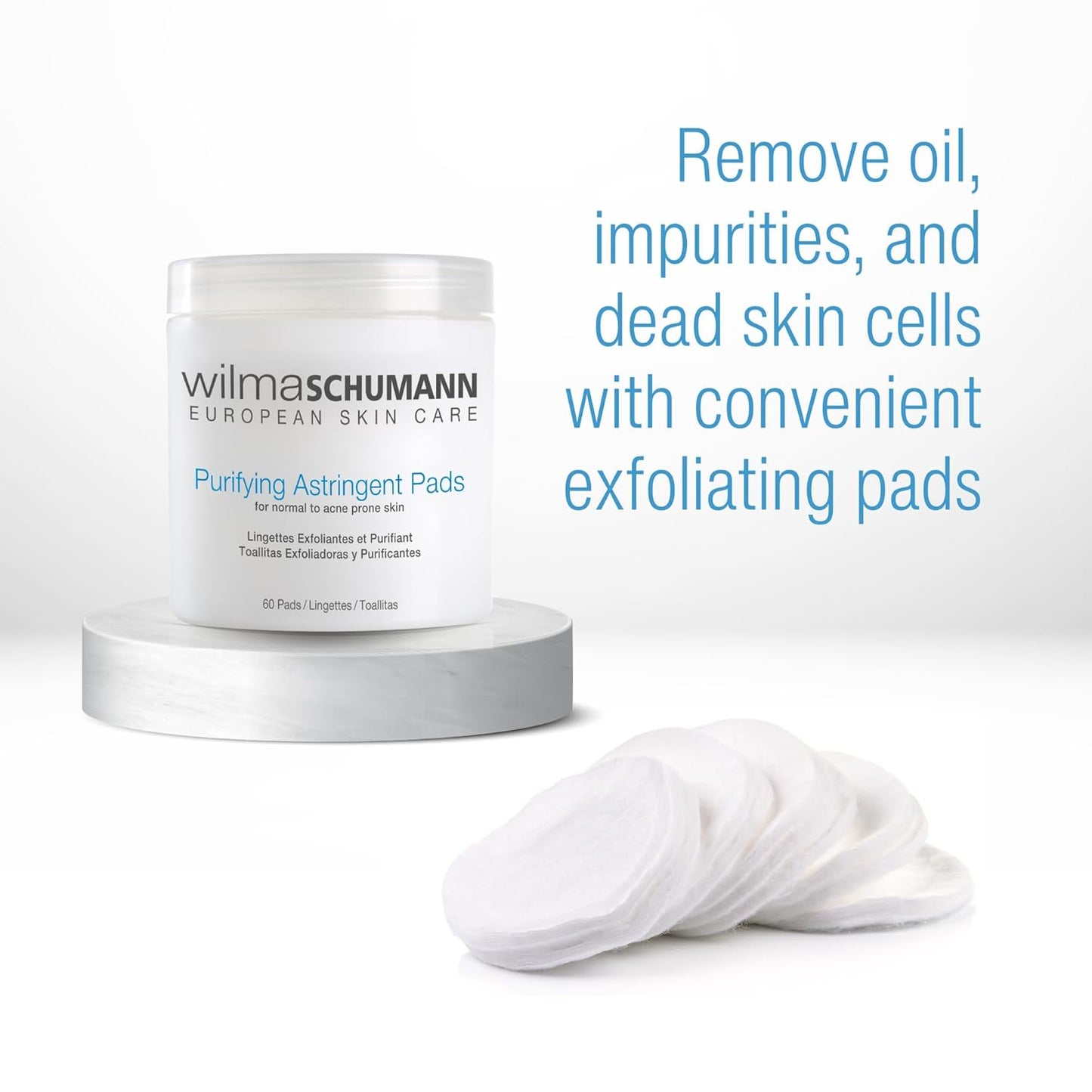 Purifying Astringent Pads for Face, Skin Exfoliating Pads with Salicylic Acid, Pack of 60