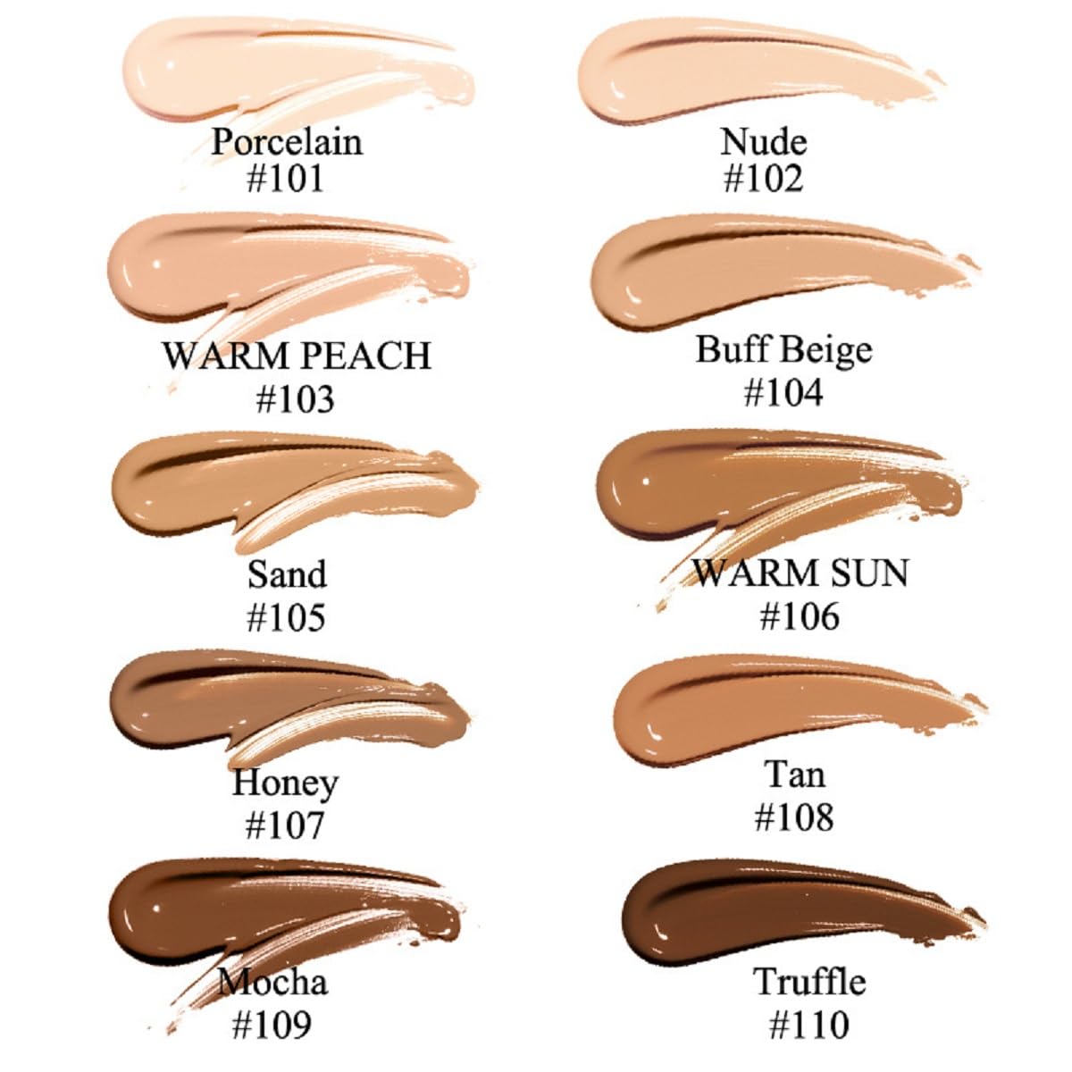 PHOERA Foundation, Flawless Soft Matte Liquid Foundation 24 HR Oil Control Concealer Foundation Makeup. (1 Pcs-105- Sand)