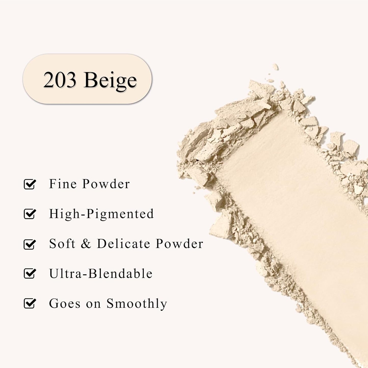 Single Off White Eyeshadow, Pressed Powder Matte Beige Eye-Shadow Palette Make-up, Blendable Long Lasting High Pigment Off White Eye Makeup Halloween Eye Paint & Face Body Paint