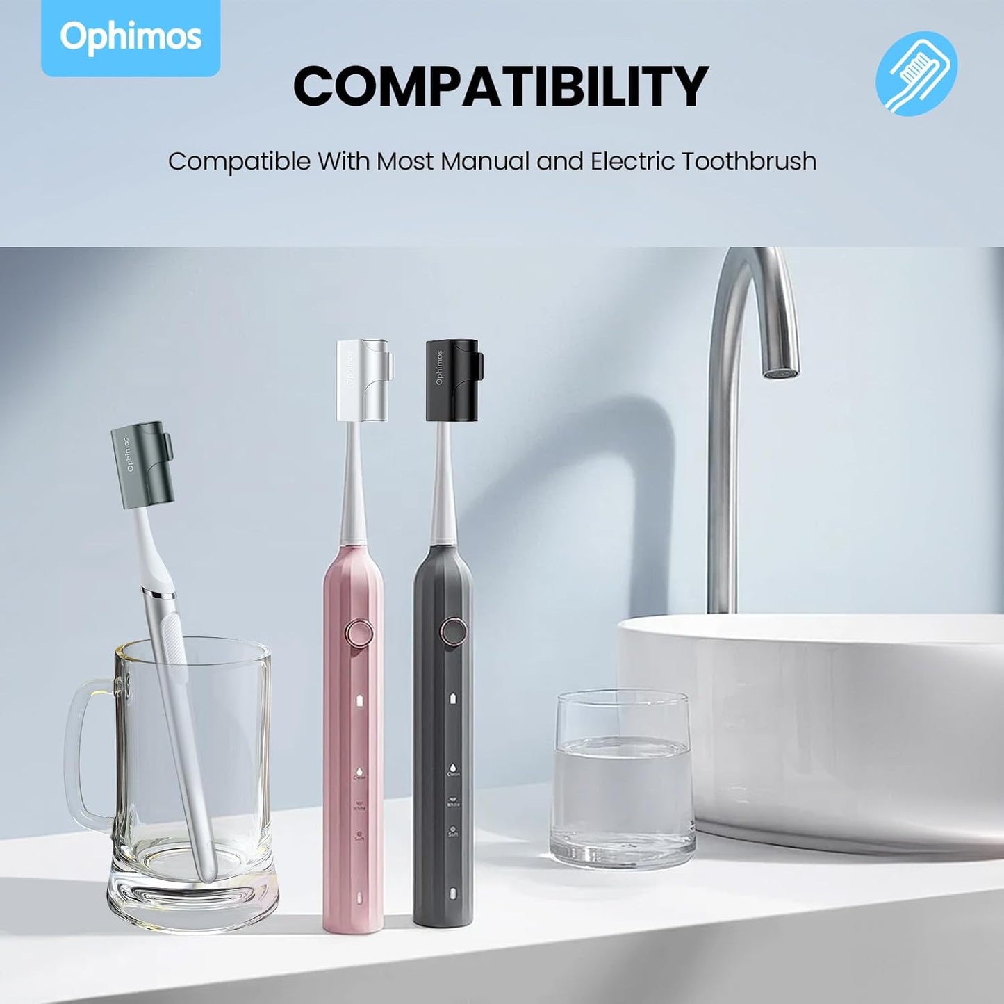 4 Count Aluminum Alloy Toothbrush Cover Caps for Family, Travel Toothbrush Covers Long-lasting Toothbrush Head Caps for Most Electric/Manual Brushes